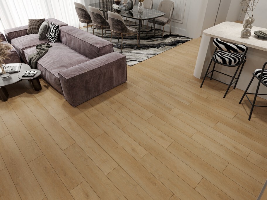 Кварцвиниловый SPC ламинат Evofloor Home Oak Honey Дуб Медовый L-29266 1220×183×4 фото в интерьере