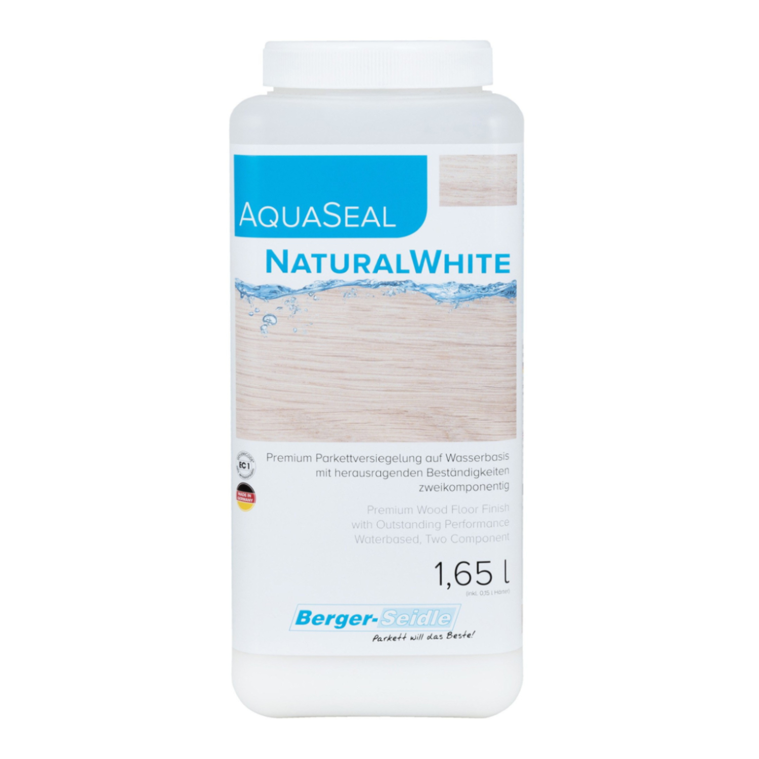 Лак для паркета Berger-Seidle AquaSeal NaturalWhite 2K экстраматовый 1,65 л Лак для паркета Berger-Seidle AquaSeal NaturalWhite 2K экстраматовый 1,65 л