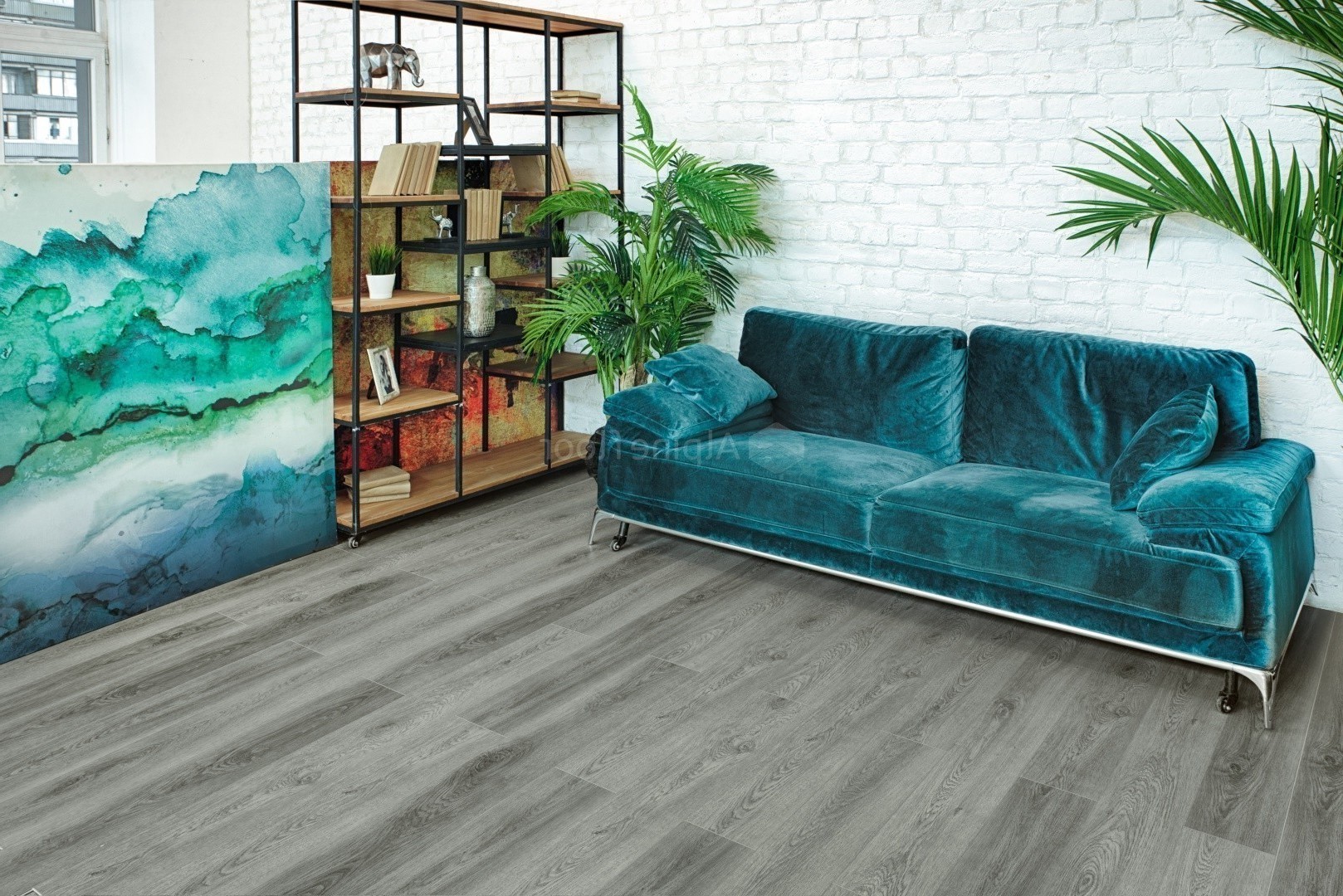 Кварцвиниловая плитка Alpine Floor клеевая Grand Sequoia LVT Квебек ECO 11-1302 1219,2×184,15×2,5 фото в интерьере