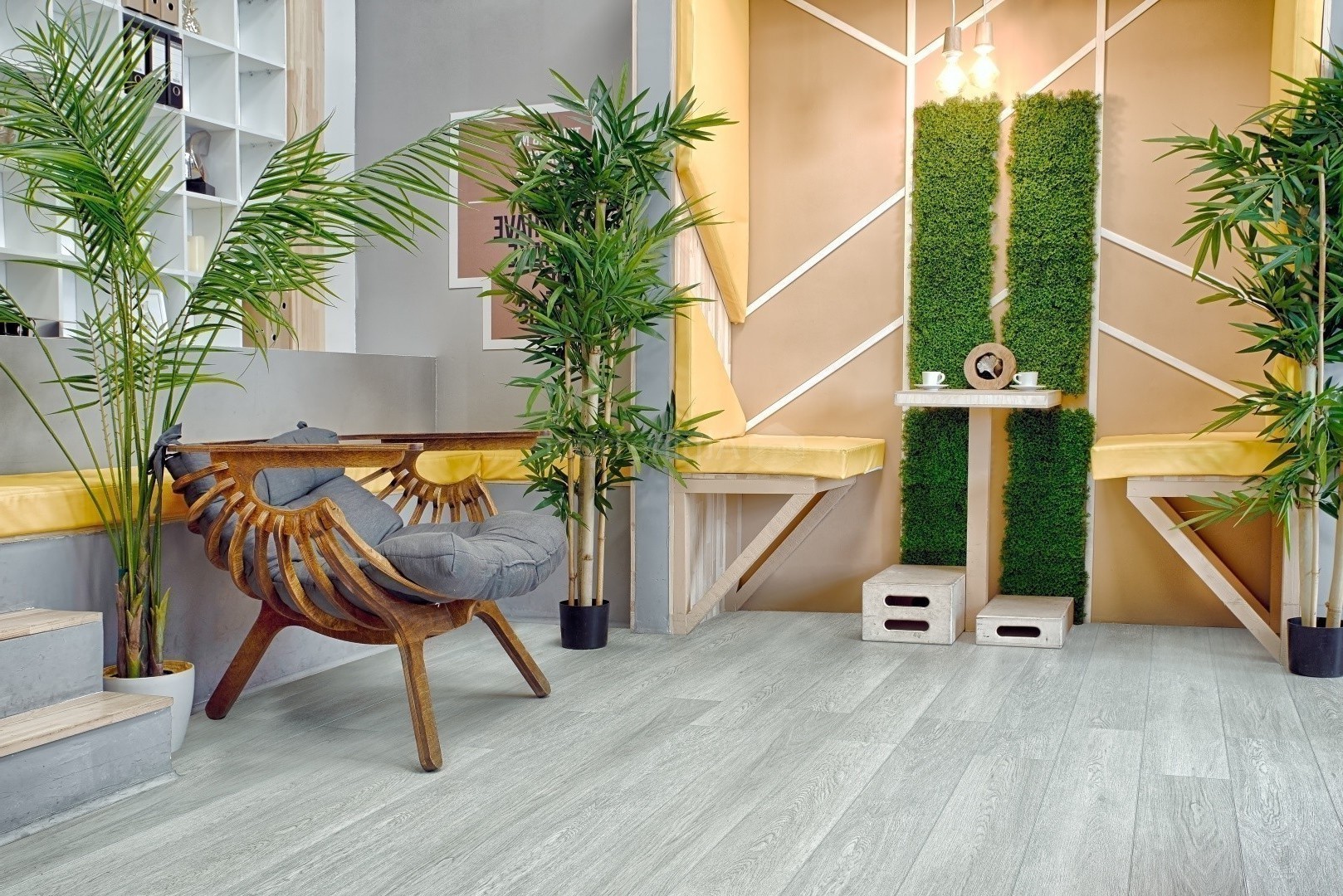 Кварцвиниловая плитка Alpine Floor клеевая Grand Sequoia LVT Сагано ECO 11-2202 1219,2×184,15×2,5 фото в интерьере