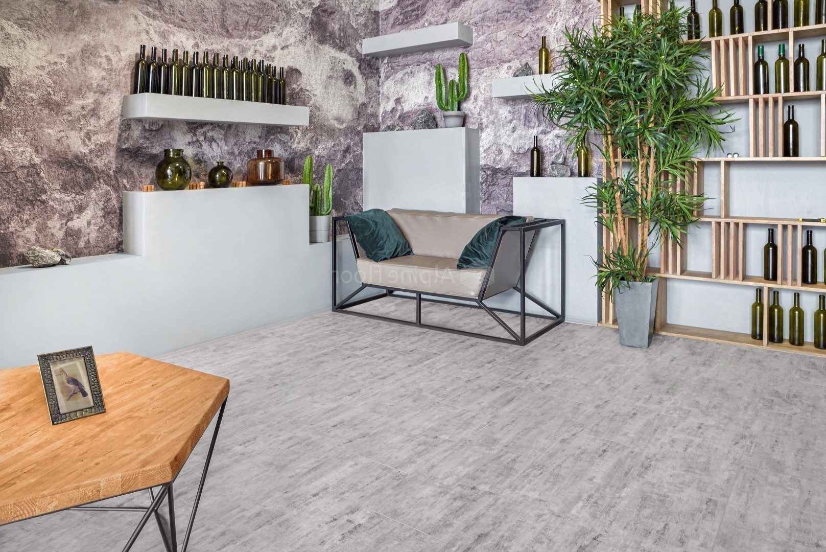 Кварцвиниловая плитка Alpine Floor клеевая Light Stone Сумидеро ЕCО 15-17 608×303×2,5 фото в интерьере