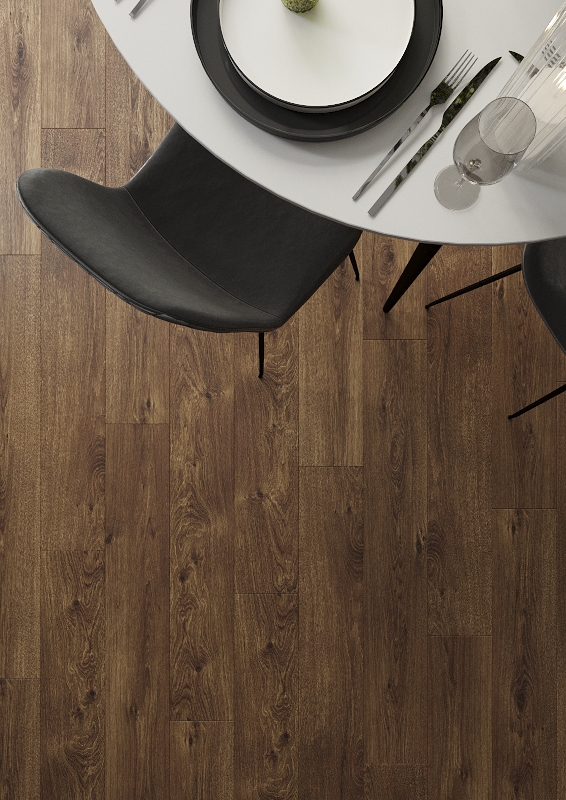 Ламинат AlixFloor Vitality Line 8 Дуб Викторианский Коричневый ALX00575STY 1261×192×8 фото в интерьере