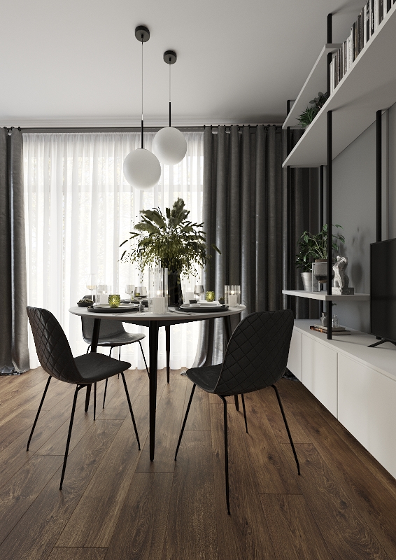Ламинат AlixFloor Vitality Line 8 Дуб Викторианский Коричневый ALX00575STY 1261×192×8 фото в интерьере
