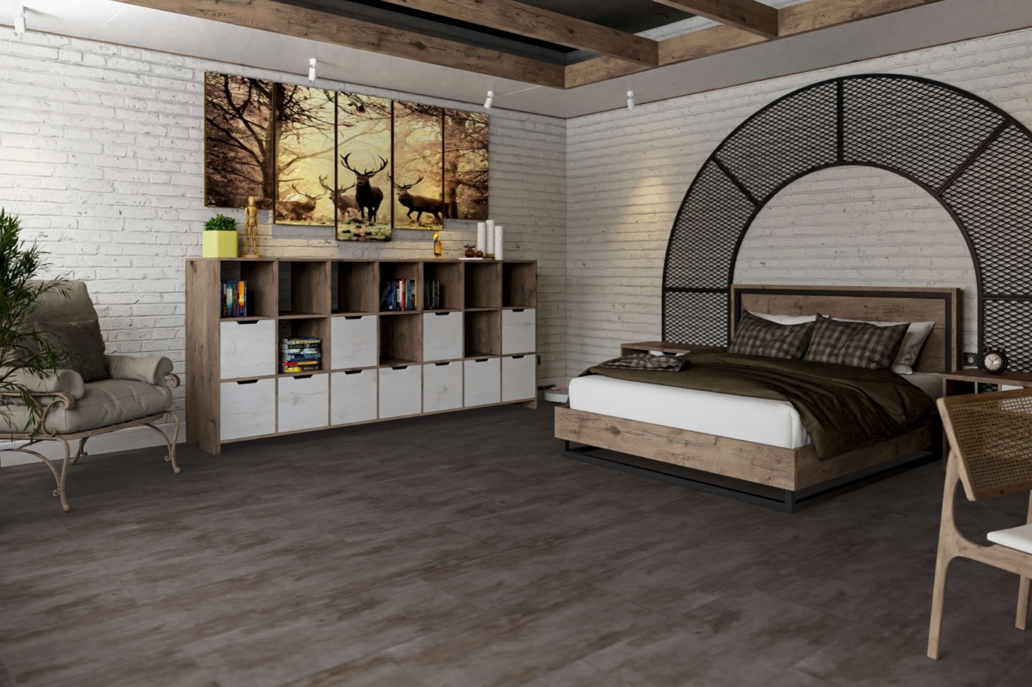 Кварцвиниловая плитка Damy Floor клеевая Ascent LVT Арарат 1204-3-LVT 912,4×455,2×2,5 фото в интерьере