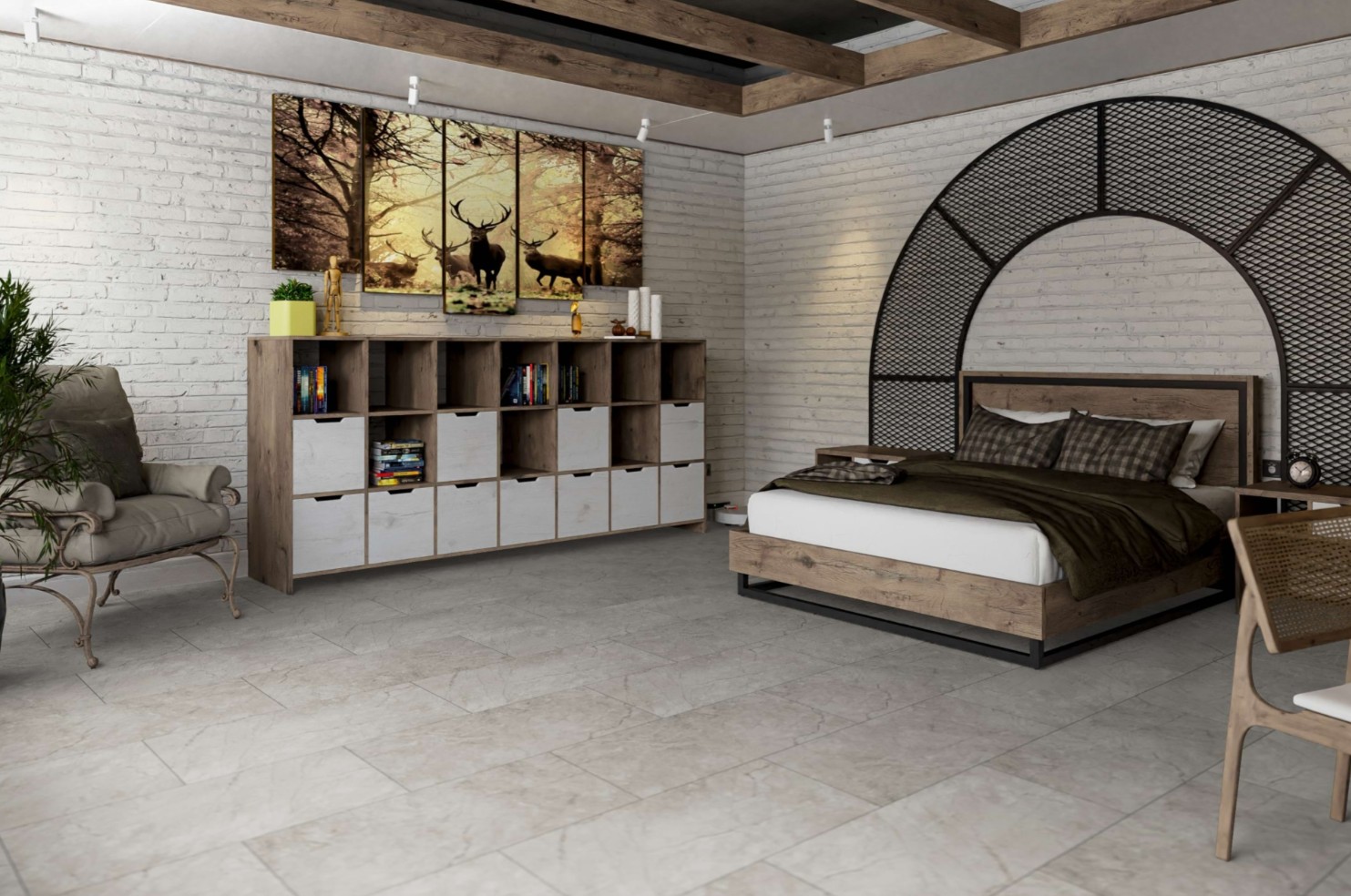 Кварцвиниловая плитка Damy Floor клеевая Ascent LVT Пик Лайла 6210-1-LVT 912,4×455,2×2,5 фото в интерьере