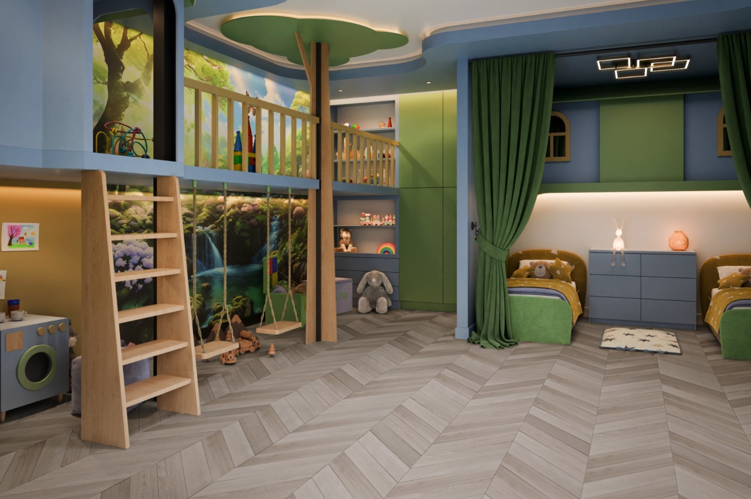 Кварцвиниловая плитка Damy Floor клеевая Chevron LVT Пале-Рояль DF02-Ch-LVT французская елка 600×127×2,5 фото в интерьере