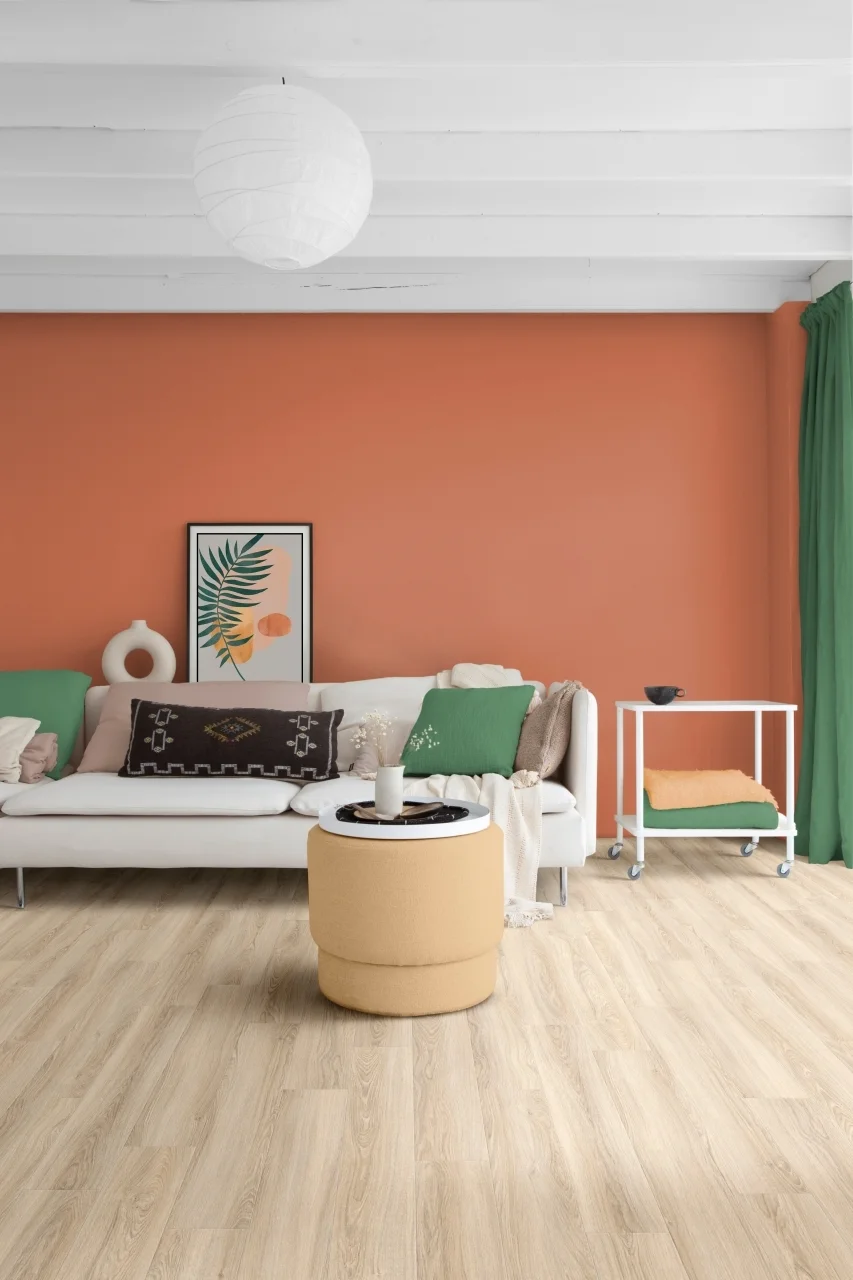 Кварцвиниловый SPC ламинат Adelar Solida Acoustic Riviera Oak 03220 400087424 1219×178×5 фото в интерьере