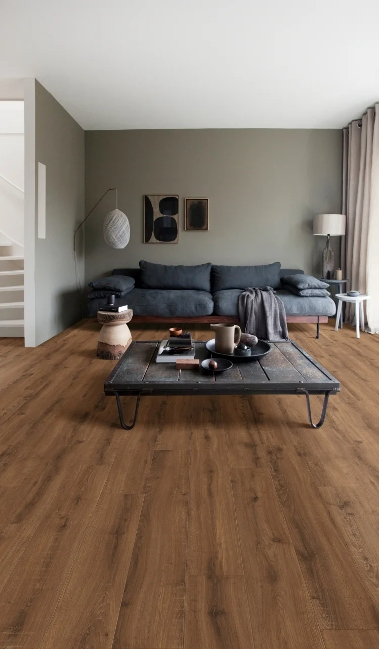 Кварцвиниловый SPC ламинат Adelar Solida Acoustic European Oak 04870 400087427 1219×178×5 фото в интерьере