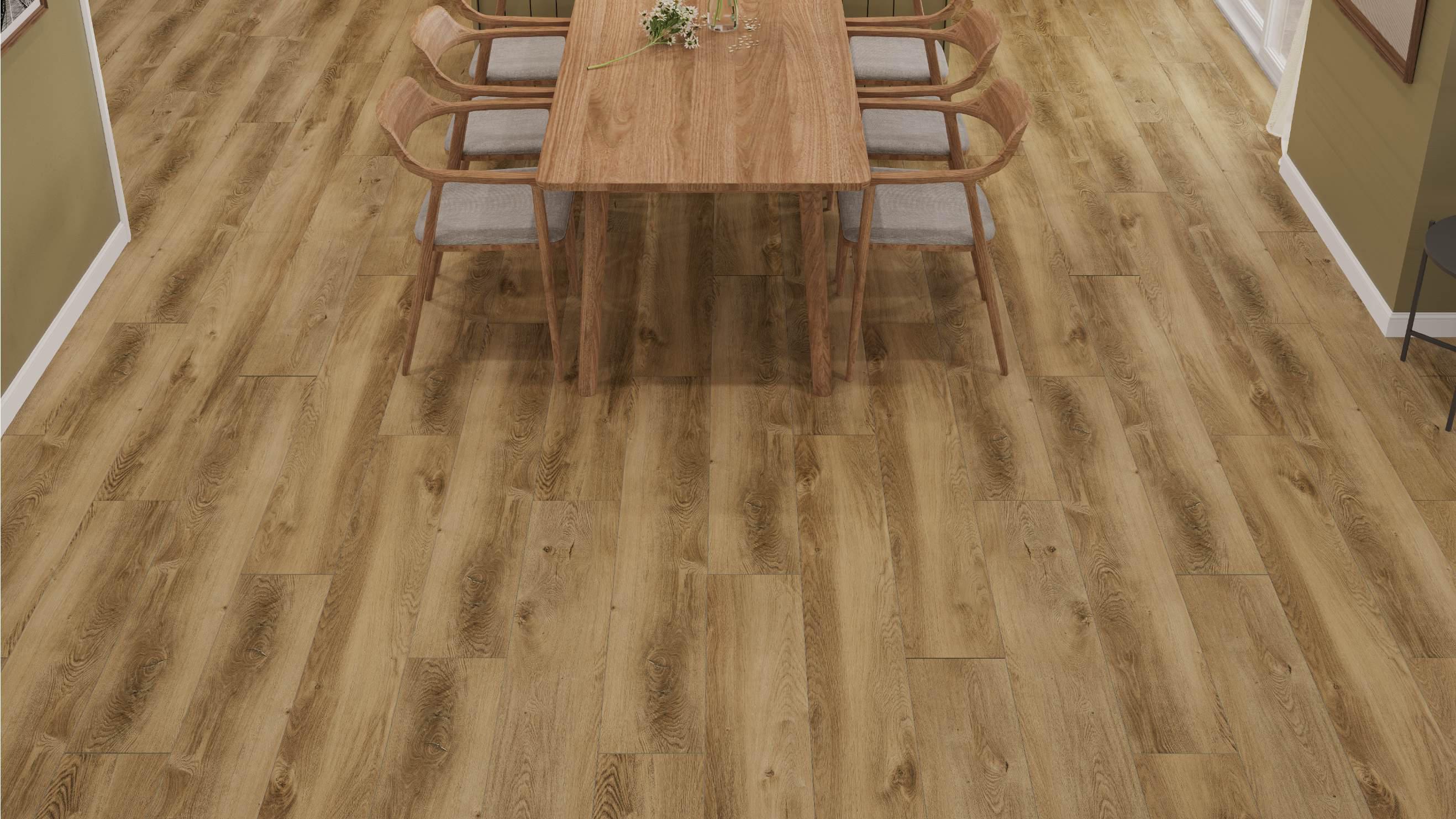 Кварцвиниловый SPC ламинат Alpine Floor Premium 12 Дуб Дюна ECO 24-6 1524×228×12 фото в интерьере