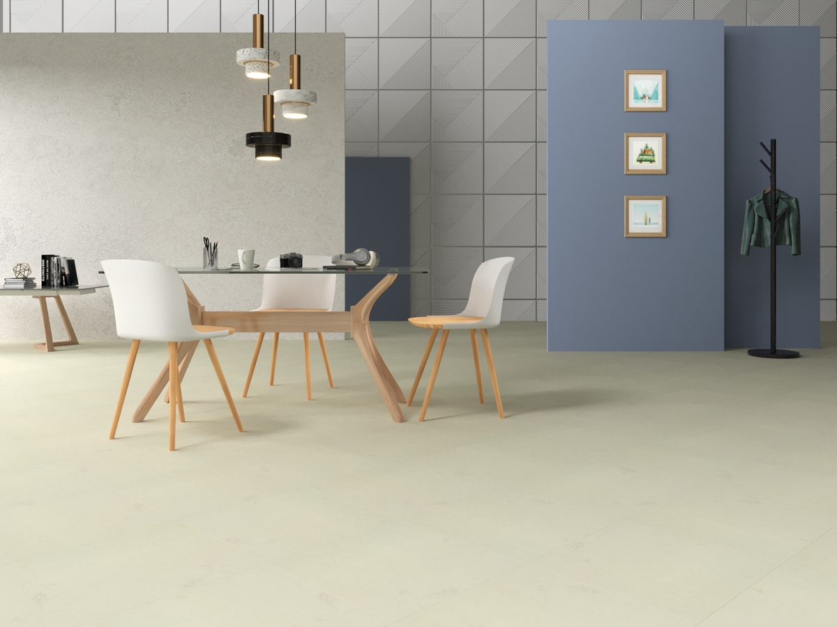 Мармолеум Forbo Modular Shade Stardust t3722 500×500×2,5 фото в интерьере