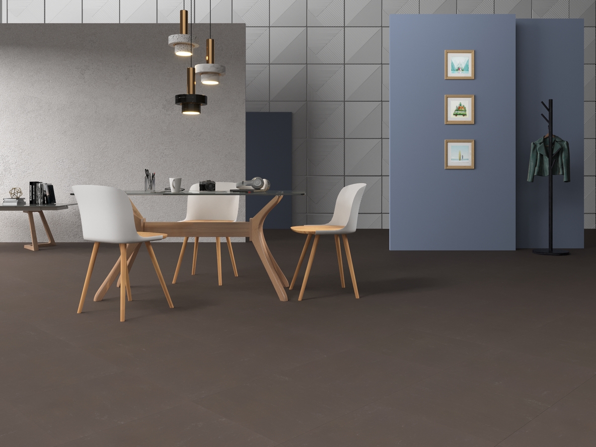 Мармолеум Forbo Modular Shade Delta Lace t3568 500×500×2,5 фото в интерьере