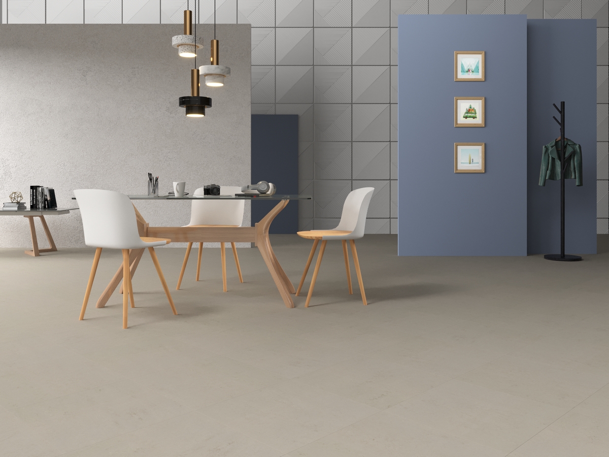 Мармолеум Forbo Modular Shade Neptune t3717 500×500×2,5 фото в интерьере