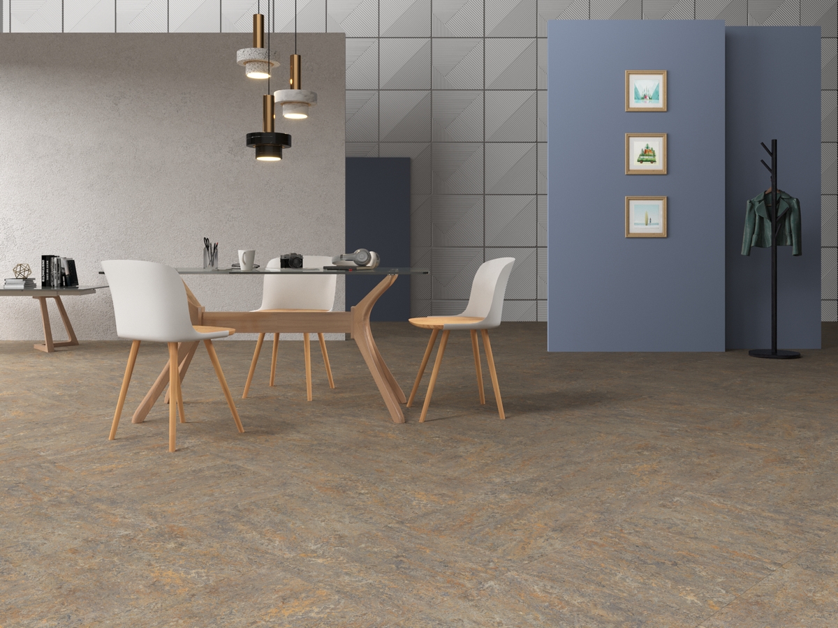 Мармолеум Forbo Modular Marble Granada t3405 500×500×2,5 фото в интерьере