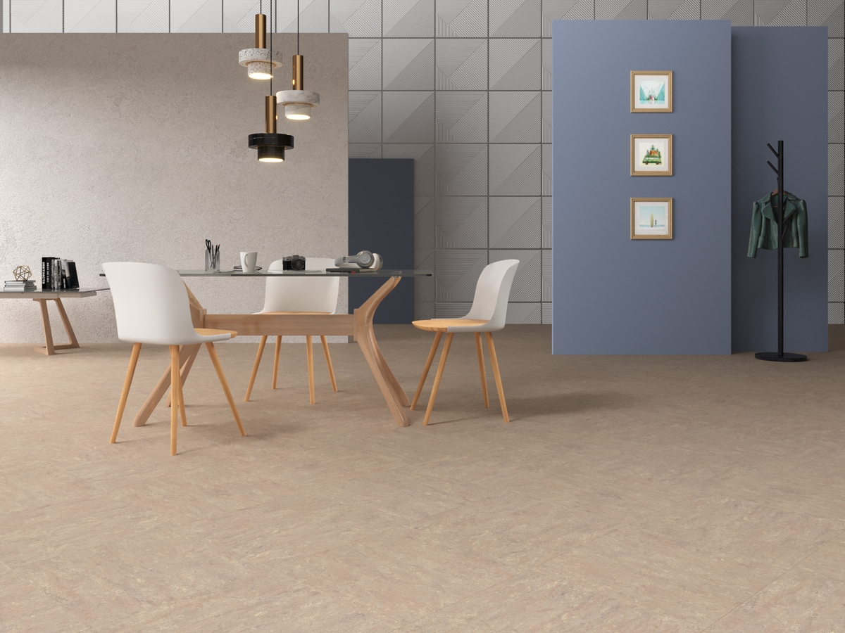 Мармолеум Forbo Modular Marble Horse Roan t3232 500×500×2,5 фото в интерьере