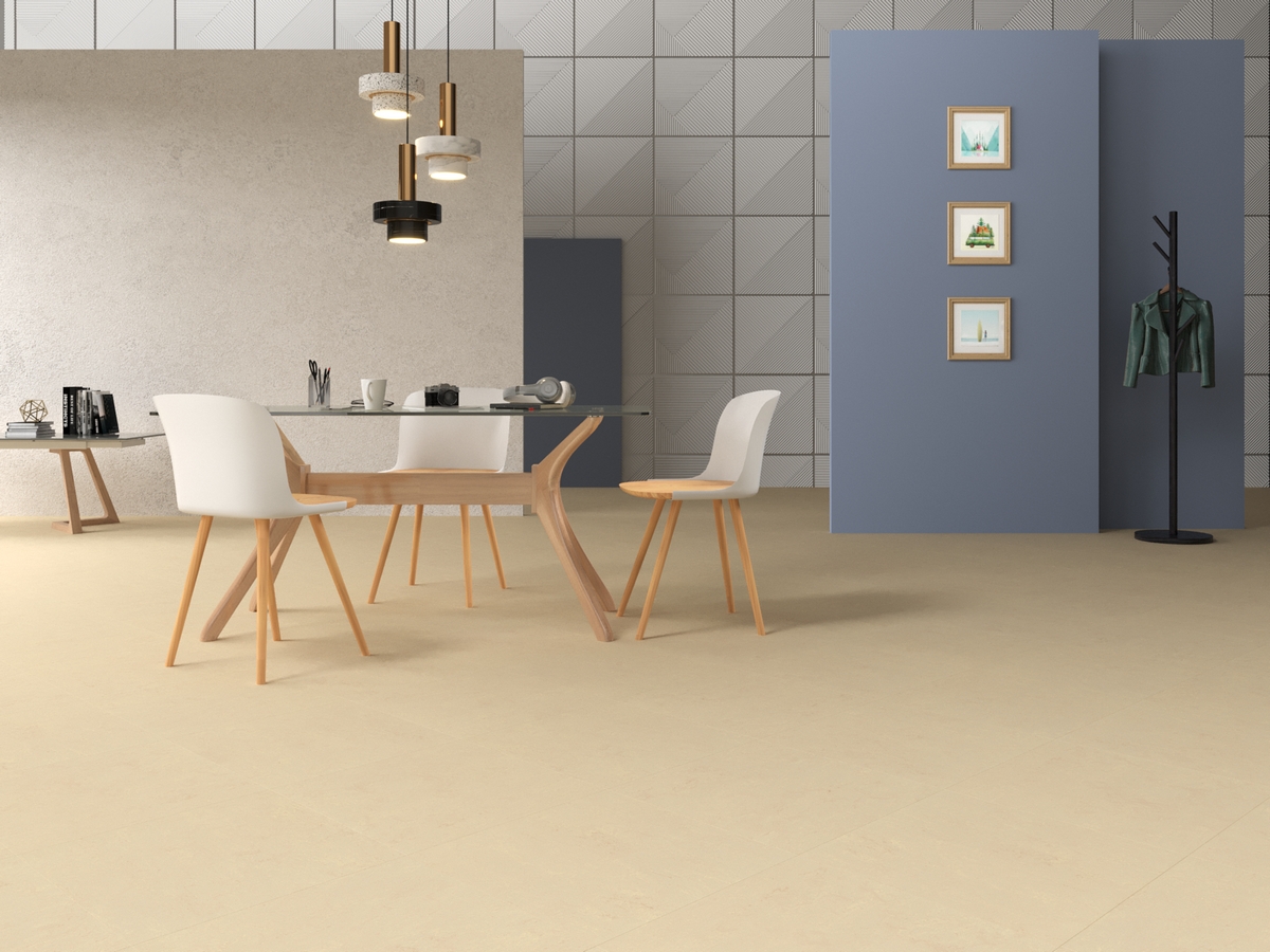 Мармолеум Forbo Modular Marble Calico t2713 500×500×2,5 фото в интерьере