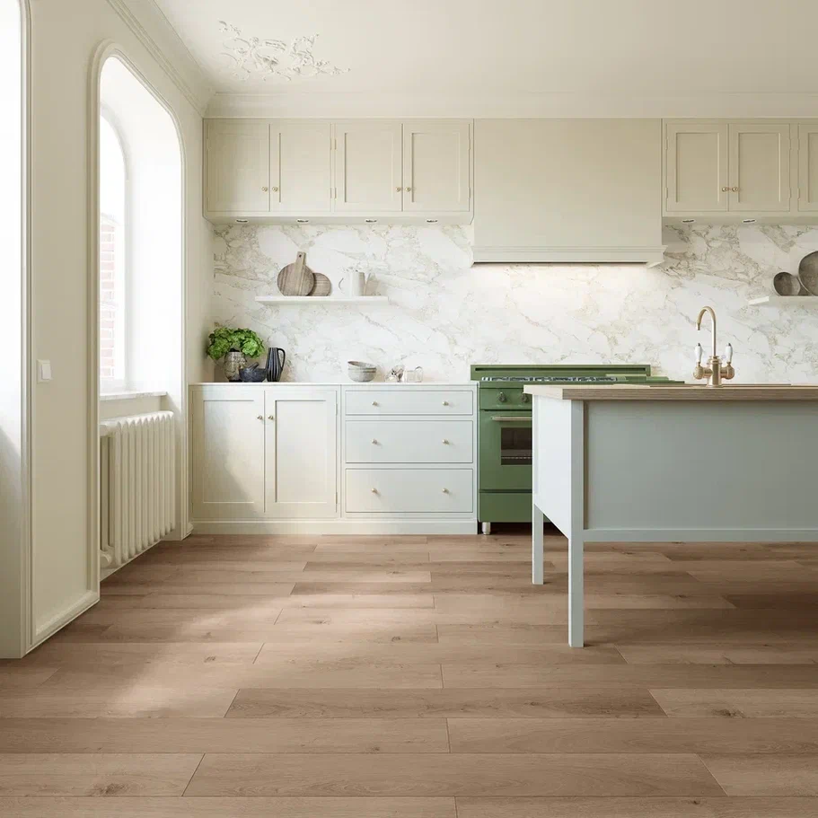 Кварцвиниловый SPC ламинат Invictus Maximus Plank Highland Oak Roasted 1213×178×6 фото в интерьере