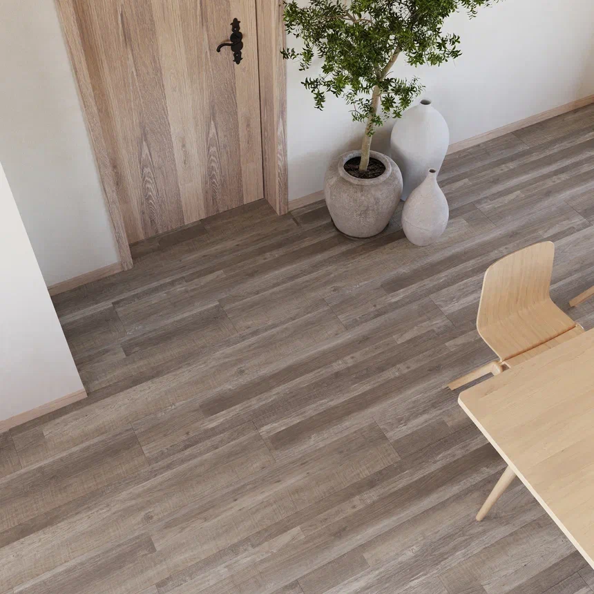 Кварцвиниловая плитка Invictus клеевая Maximus Plank Vintage Oak Cappuccino 1500×228×2,5 фото в интерьере