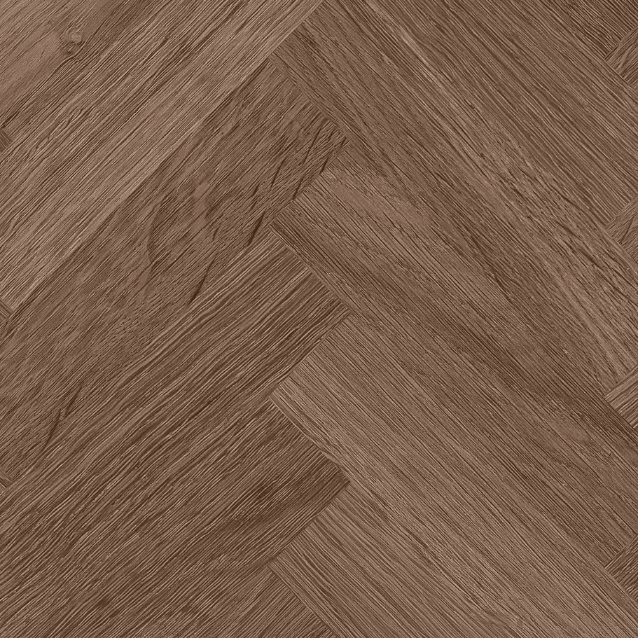 Кварцвиниловый SPC ламинат Invictus Maximus Herringbone Highland Oak Chocolate венгерская елка 743×145×5