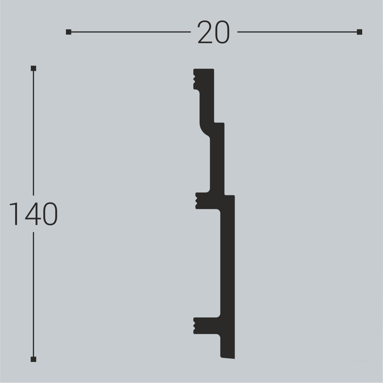 Плинтус под покраску Bello Deco П13 2000×140×20