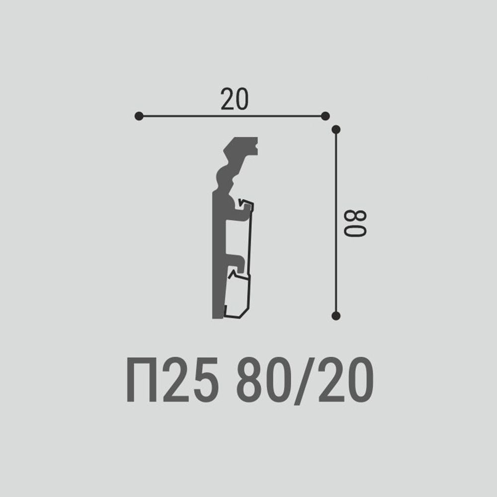 Плинтус под покраску Bello Deco П25 2000×80×20 Плинтус под покраску Bello Deco П25 2000×80×20