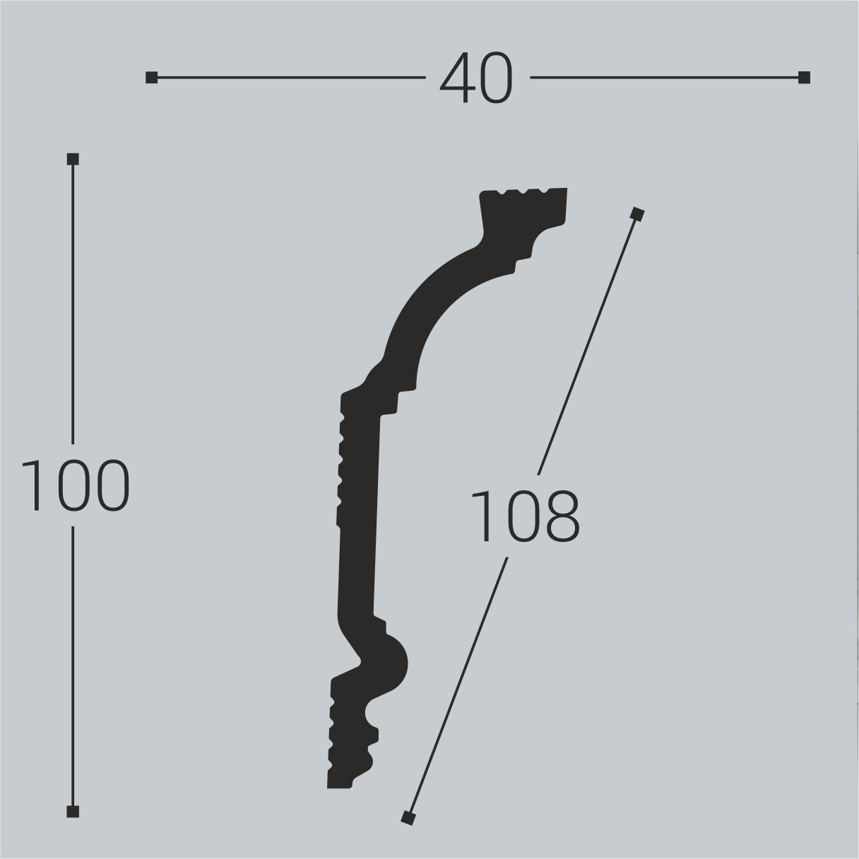 Потолочный плинтус под покраску Bello Deco К3 2000×40×100