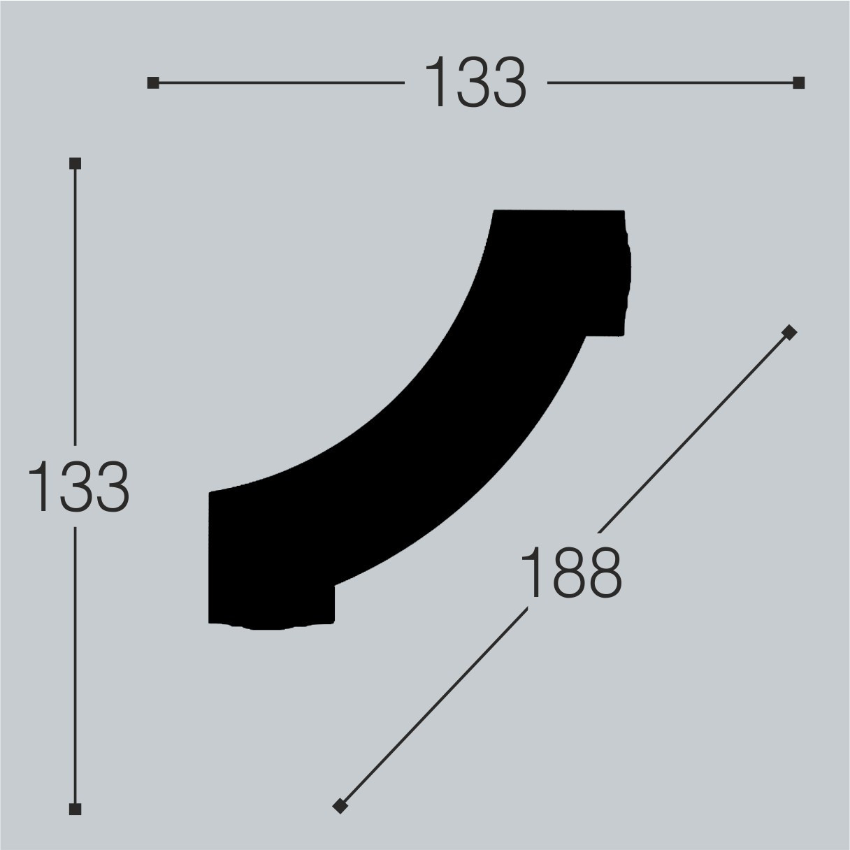 Декор к молдингу под покраску Bello Deco М12У1 133×133×20