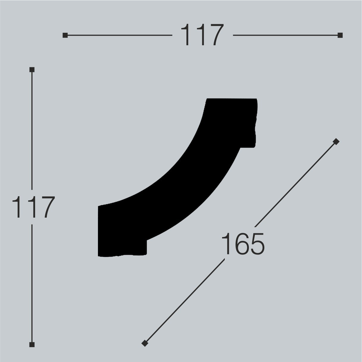 Декор к молдингу под покраску Bello Deco М15У1 117×117×20