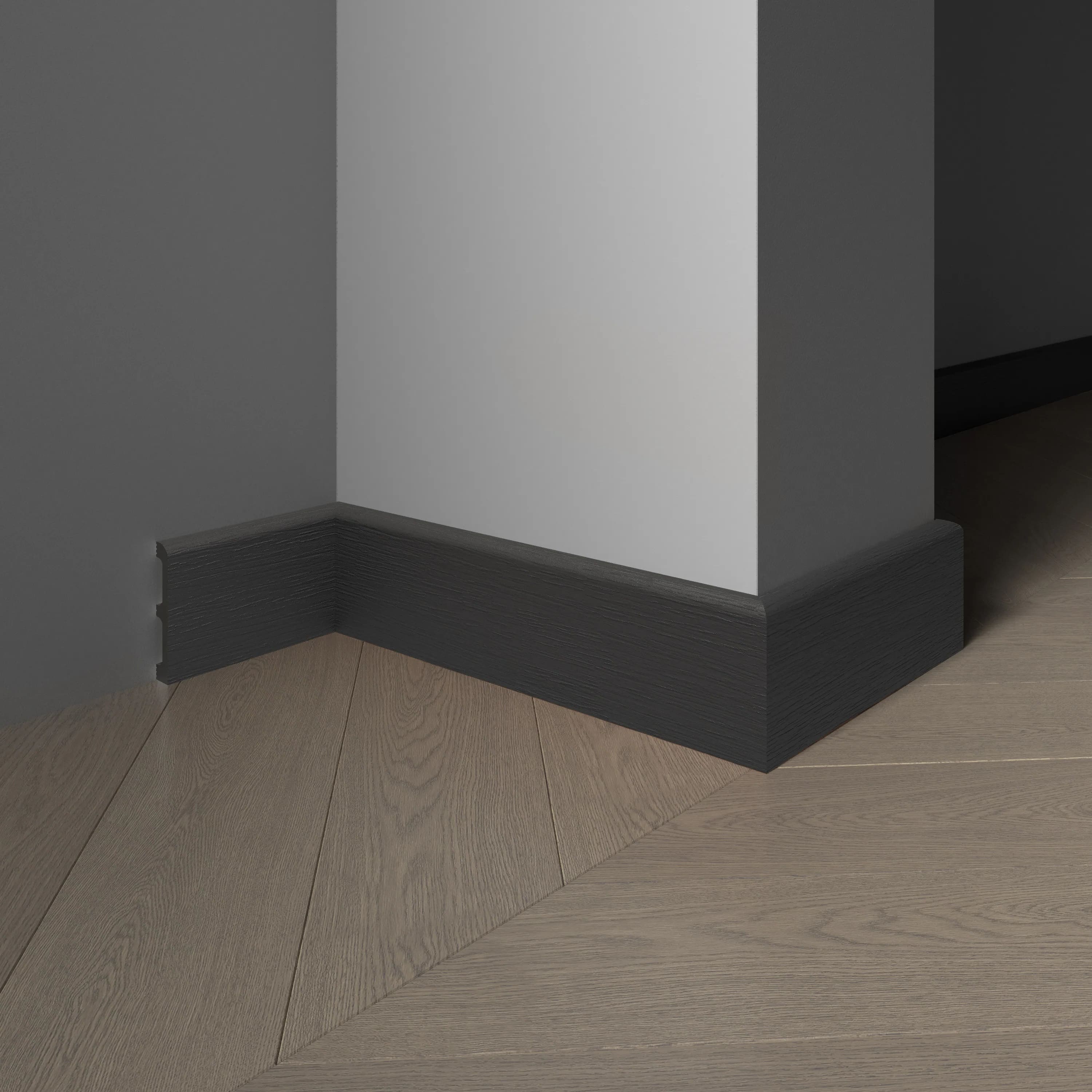 Плинтус Decor-Dizayn 706-100SH 2400×80×13 фото в интерьере