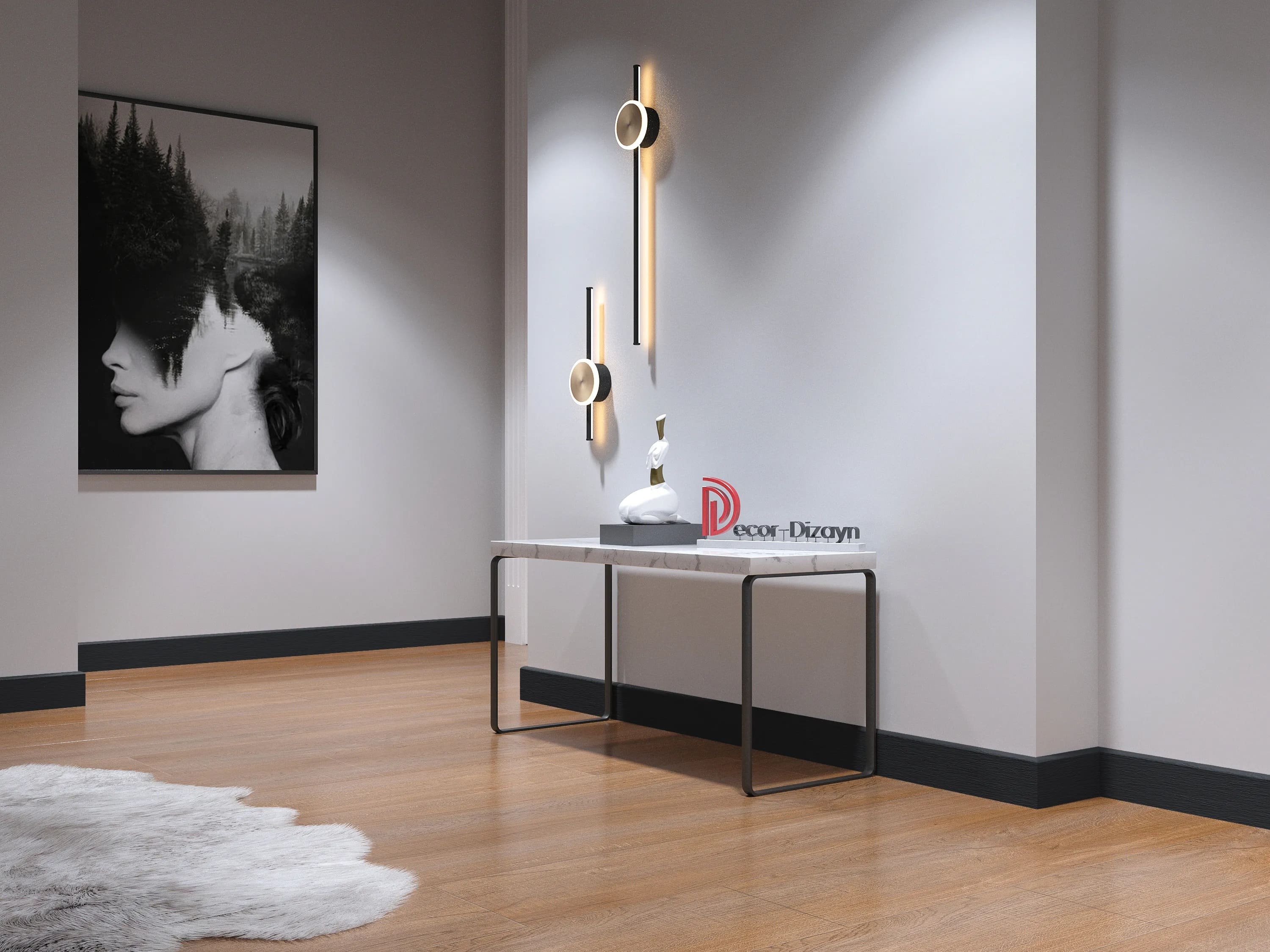 Плинтус Decor-Dizayn 706-100SH 2400×80×13 фото в интерьере
