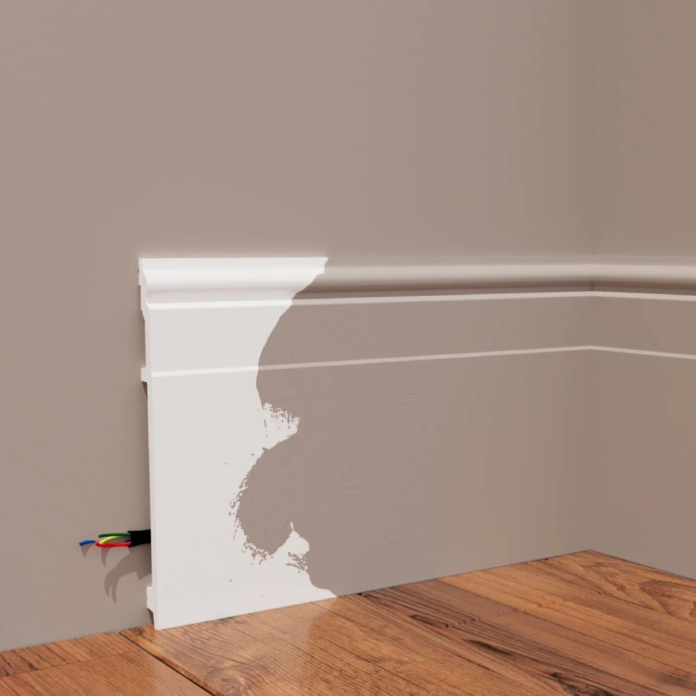 Плинтус под покраску Decor-Dizayn DD726 2000×202×16 фото в интерьере