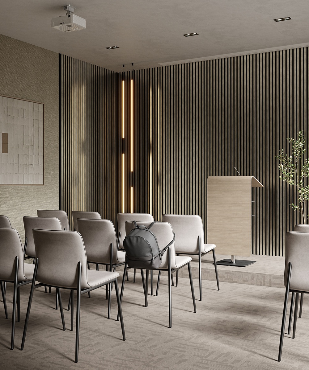 Рейка декоративная Cosca Decor Платина матовая RX010-055 2000×30×10 фото в интерьере Рейка декоративная Cosca Decor Платина матовая RX010-055 2000×30×10 фото в интерьере