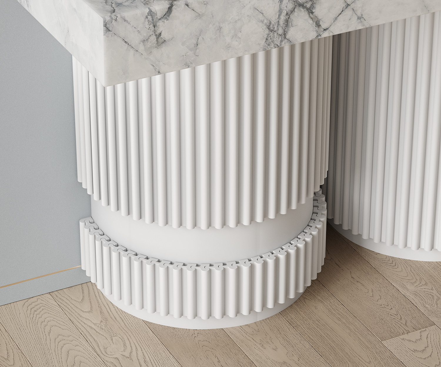 Финишный молдинг под покраску Cosca Decor ZL007 левый 2800×30×23 фото в интерьере