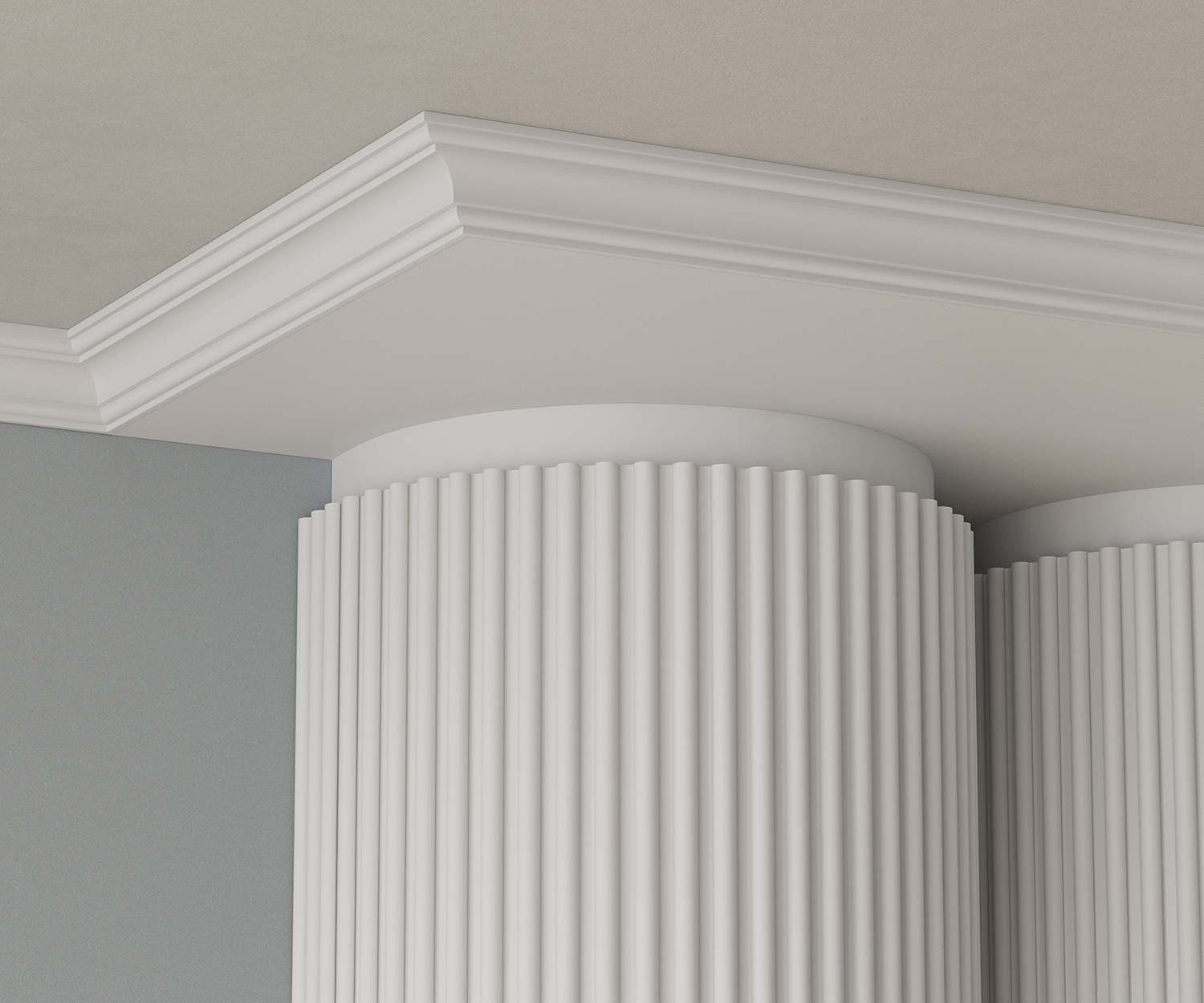 Финишный молдинг под покраску Cosca Decor ZP007 правый 2800×15×23 фото в интерьере