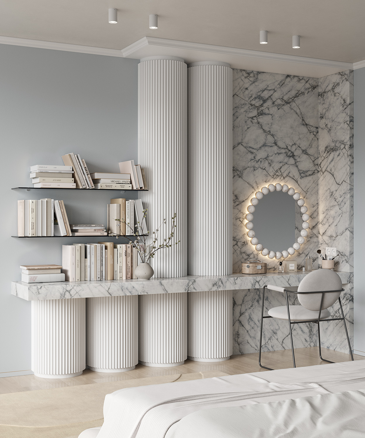 Финишный молдинг под покраску Cosca Decor ZP007 правый 2800×15×23 фото в интерьере