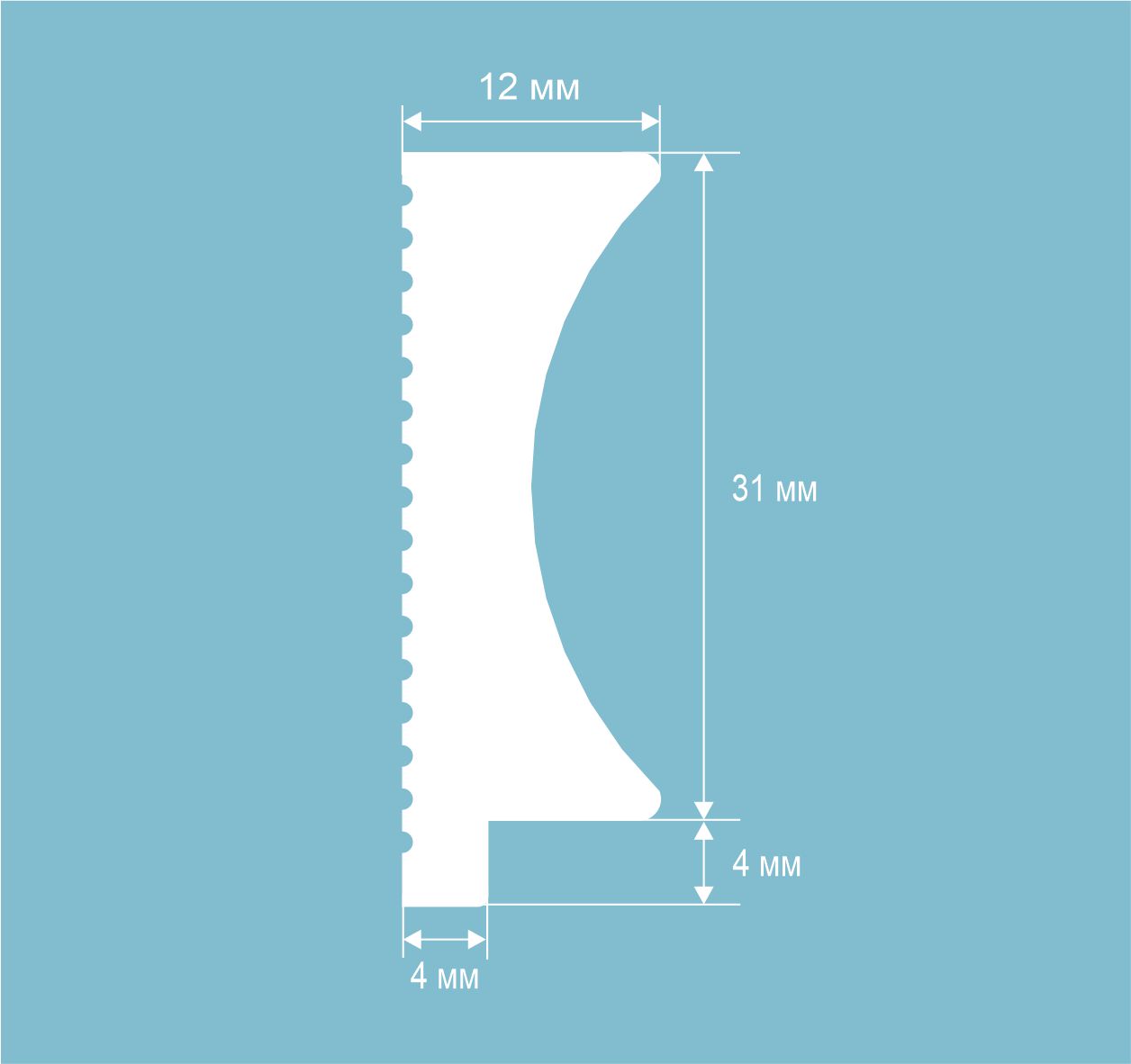 Финишный молдинг под покраску Cosca Decor MF007 2800×31×12
