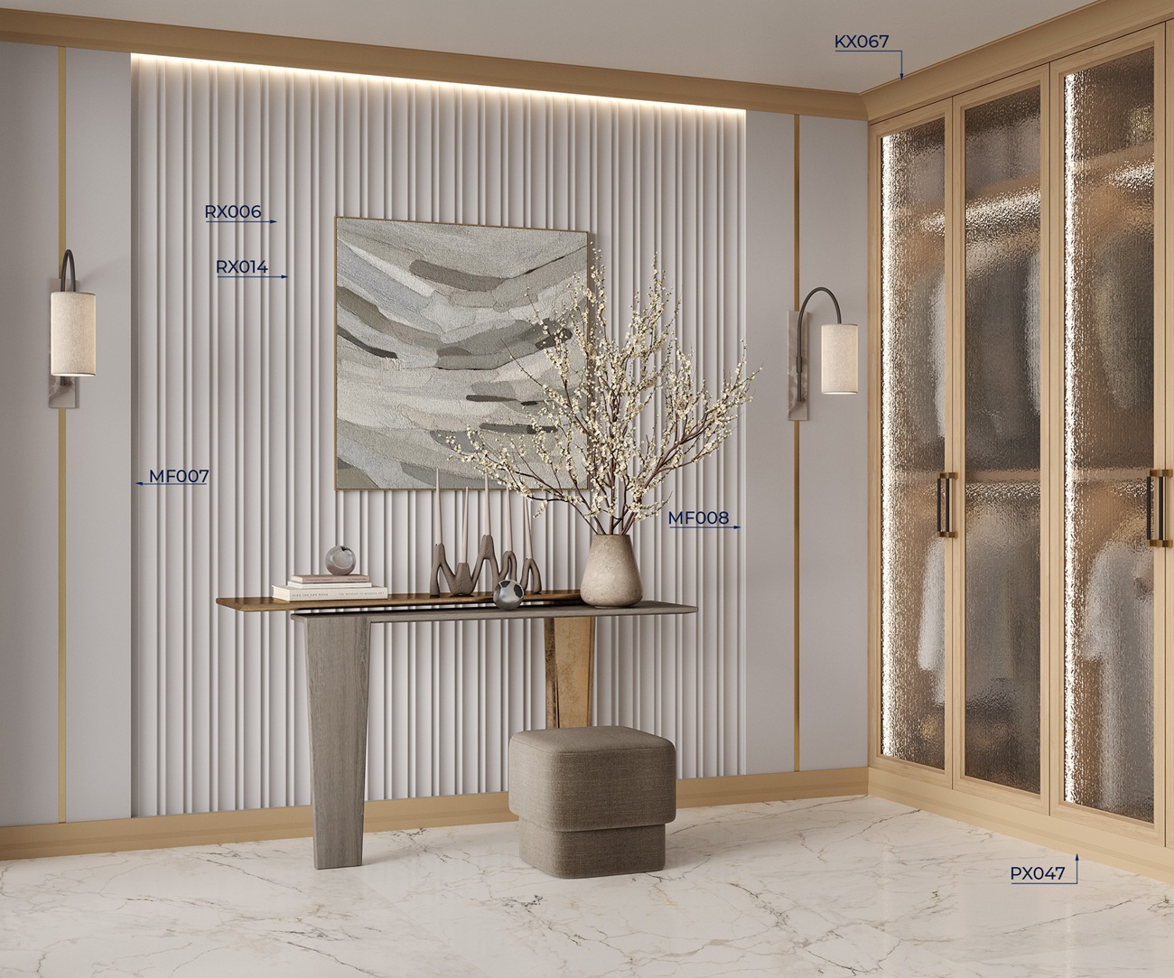 Финишный молдинг под покраску Cosca Decor MF007 2800×31×12 фото в интерьере