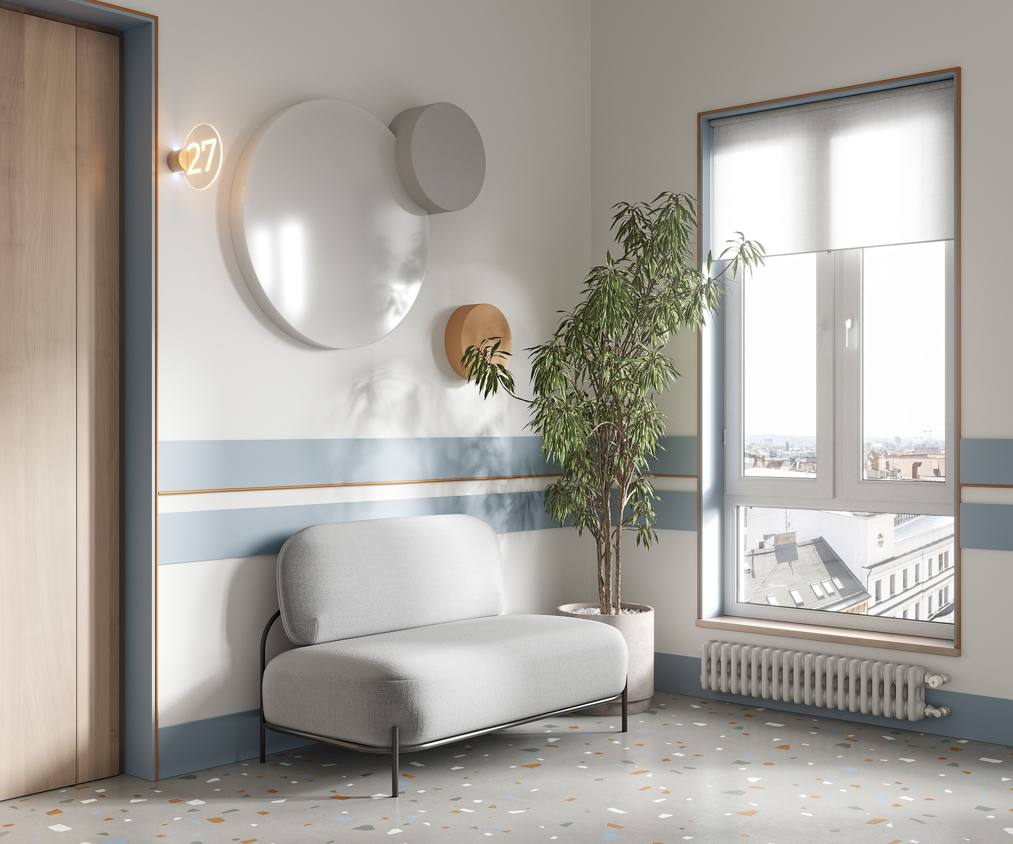 Стеновая панель под покраску Cosca Decor RP007 2800×156×12 фото в интерьере