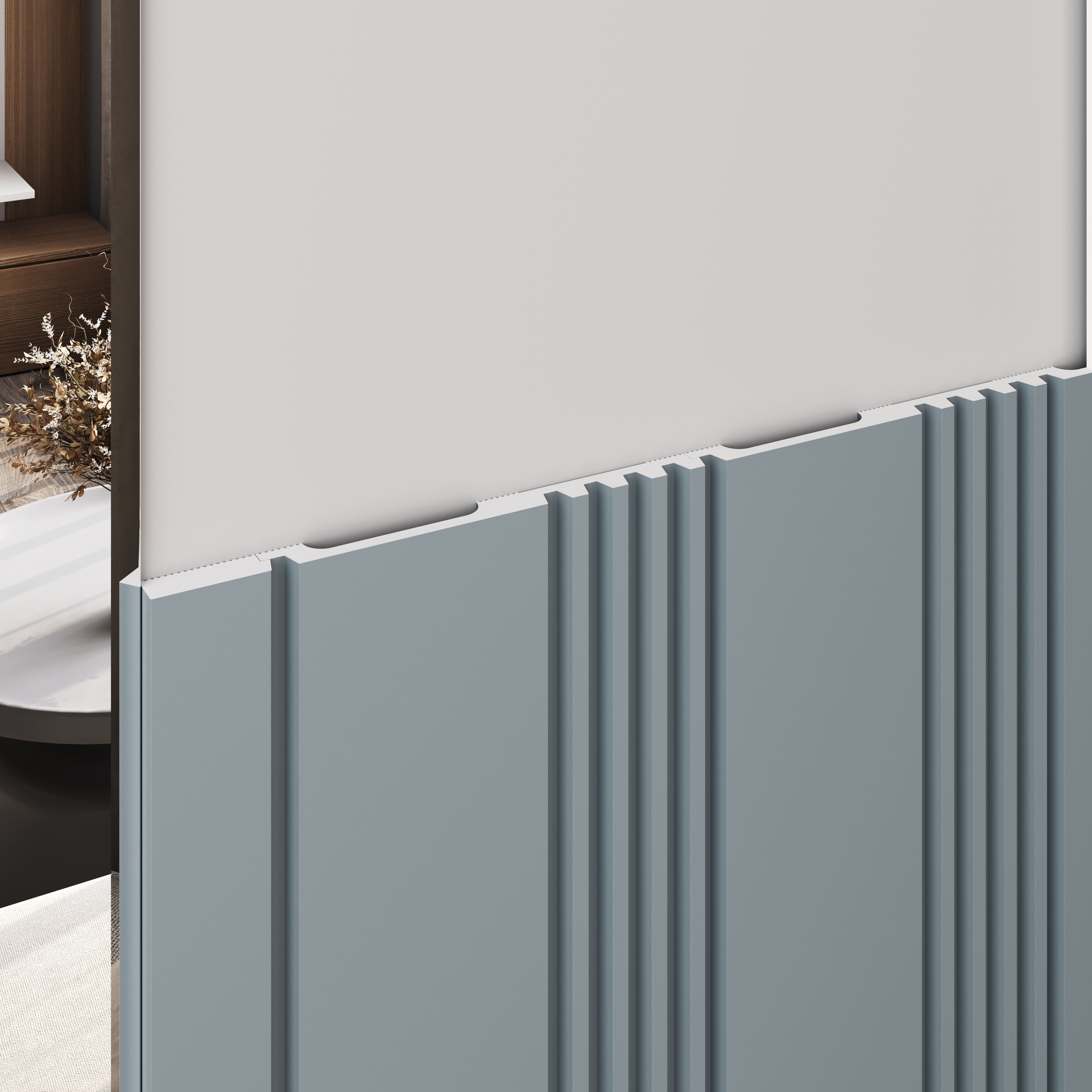 Стеновая панель под покраску Cosca Decor RP018 2800×156×12 фото в интерьере