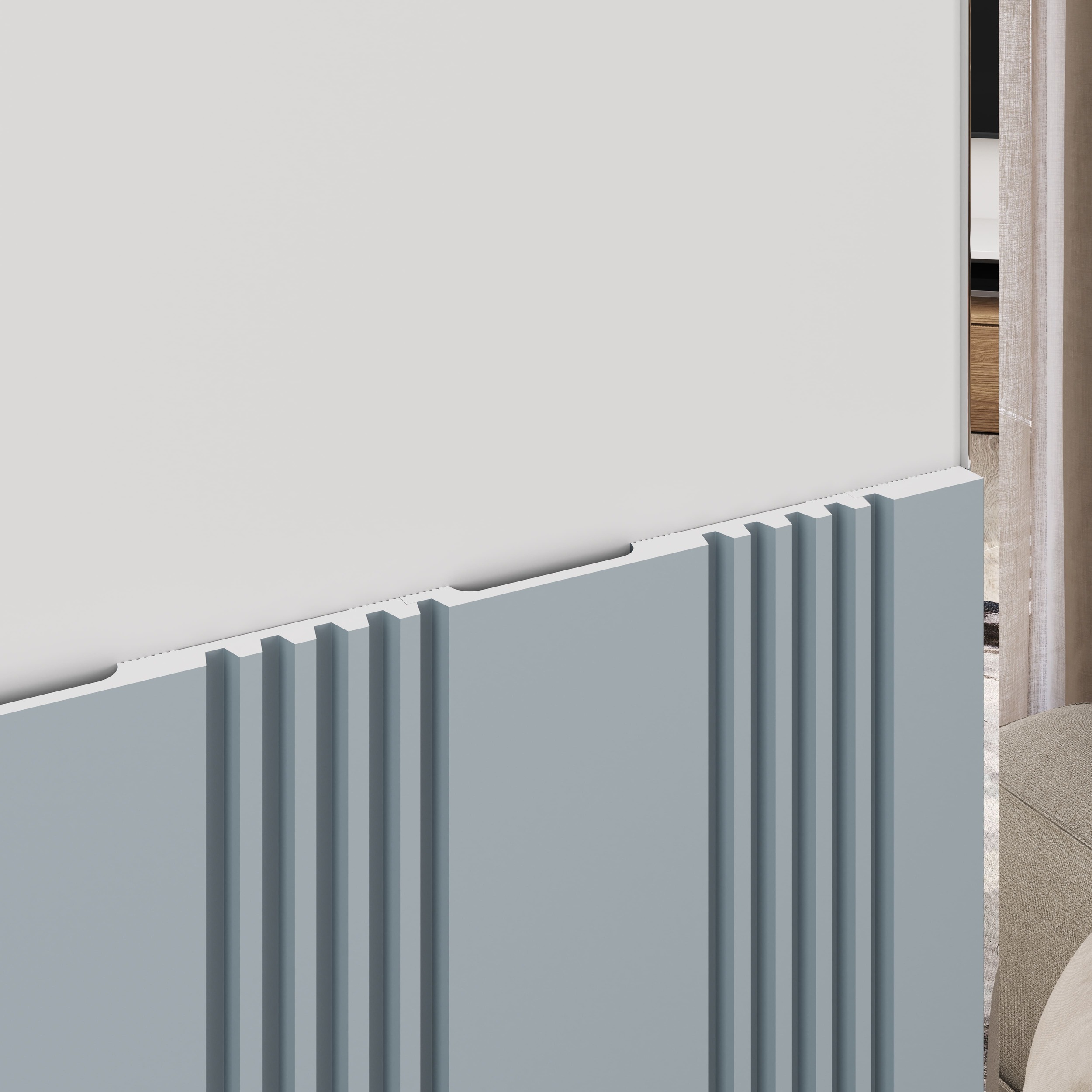 Стеновая панель под покраску Cosca Decor RP018 2800×156×12 фото в интерьере