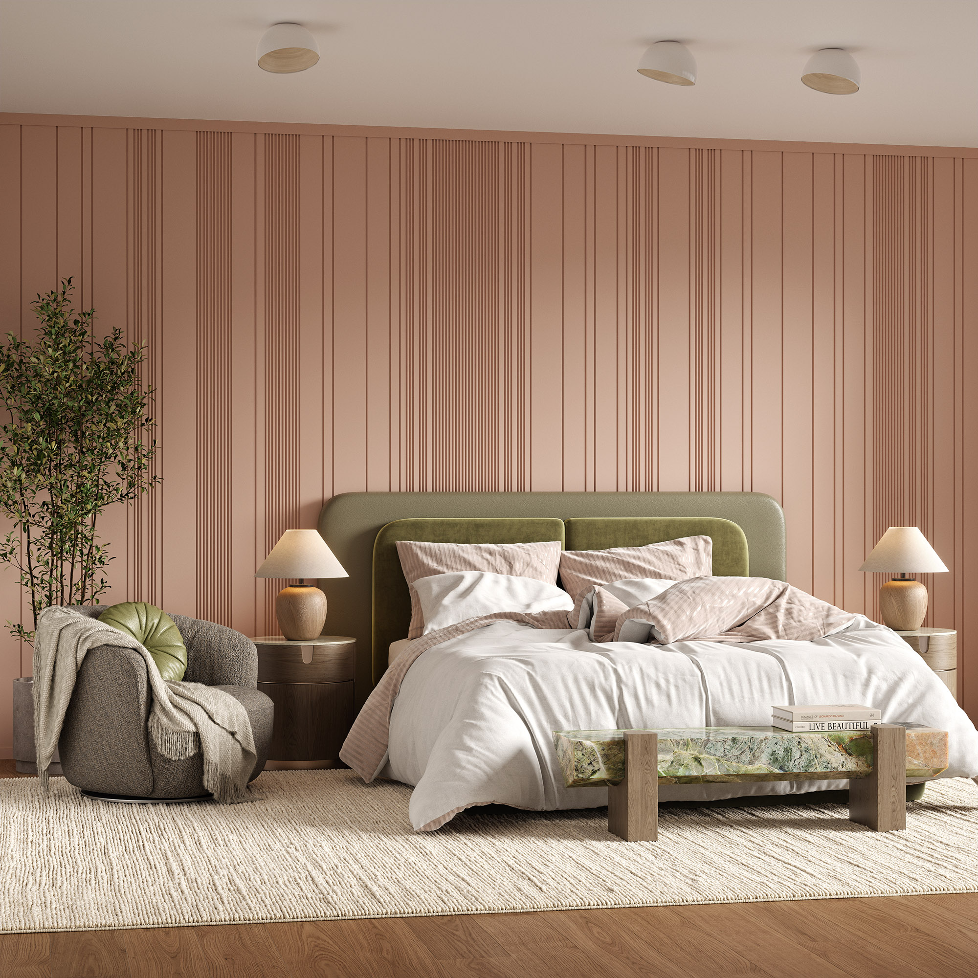 Стеновая панель под покраску Cosca Decor RP022 2800×156×12 фото в интерьере