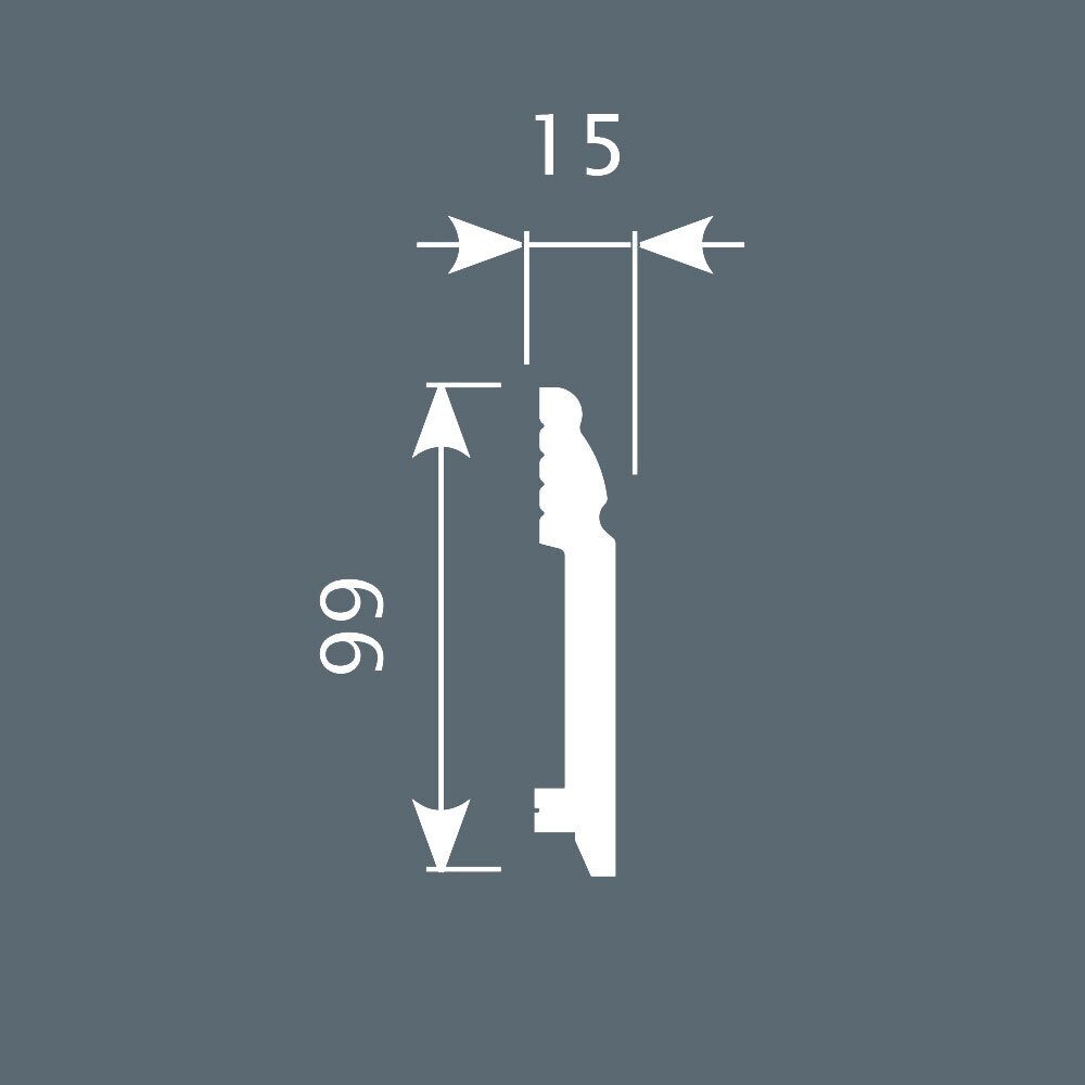 Плинтус под покраску Cosca Decor Экополимер PX027 2000×99×15 Плинтус под покраску Cosca Decor Экополимер PX027 2000×99×15