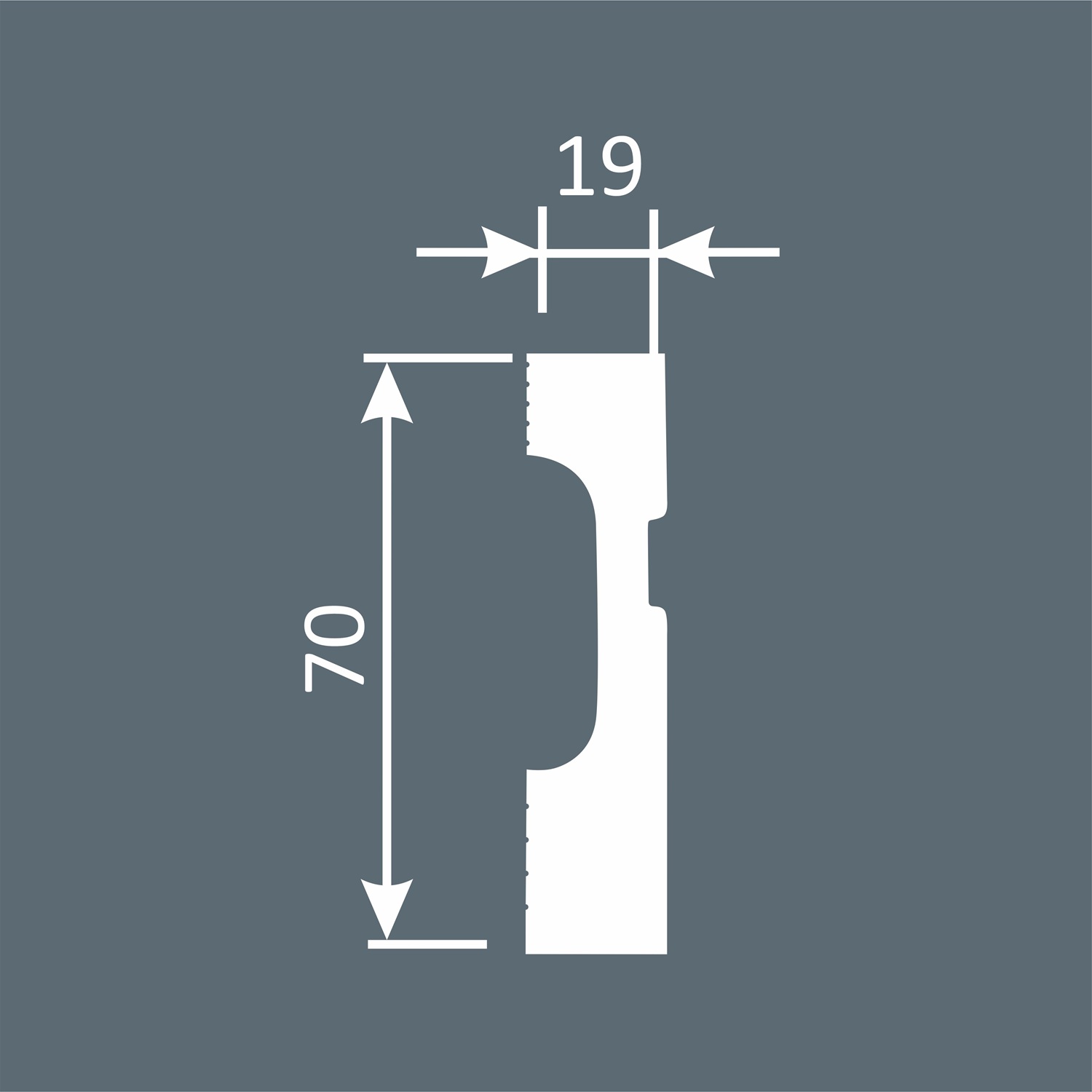 Плинтус под покраску Cosca Decor Экополимер PX029 2000×70×19