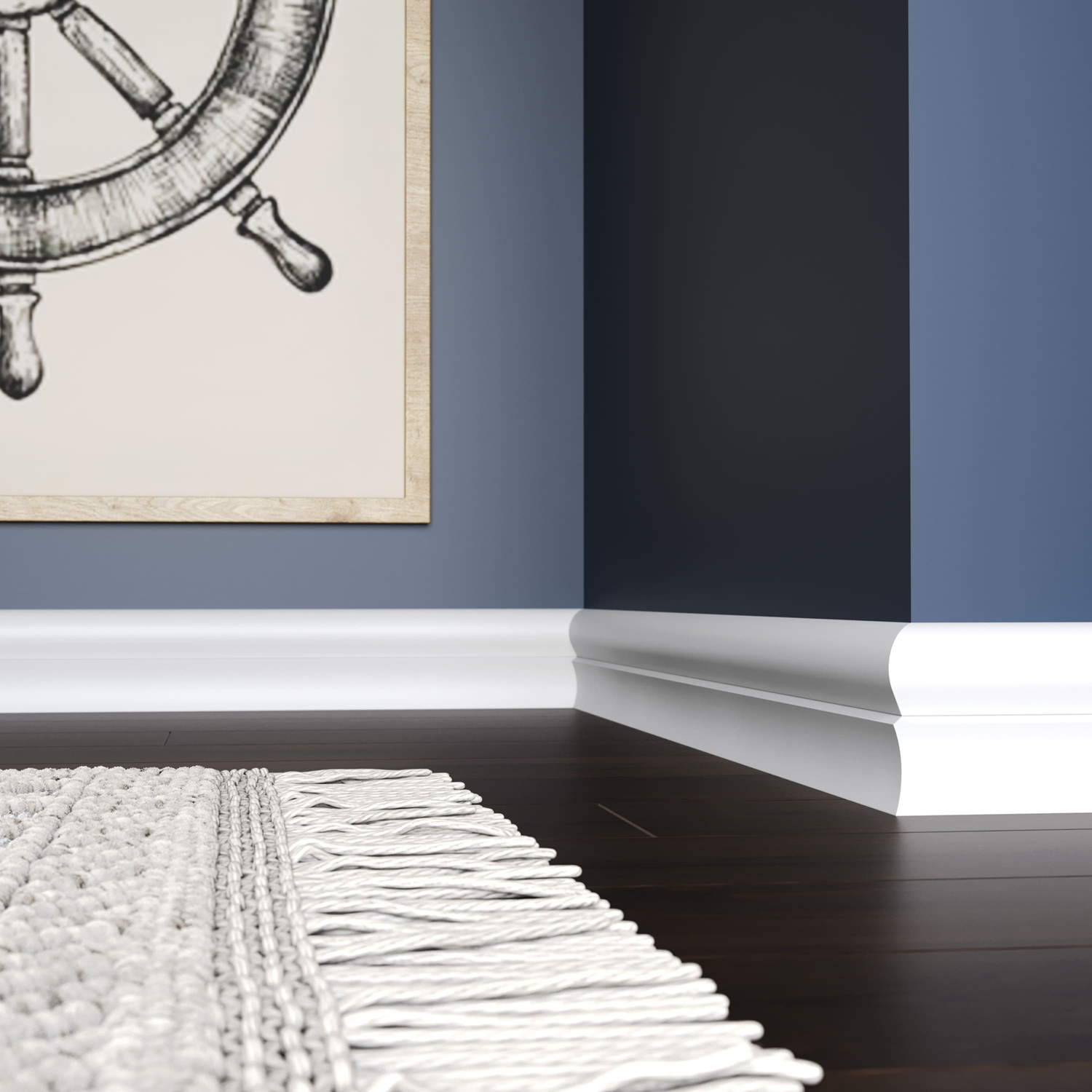 Плинтус под покраску Cosca Decor Экополимер PX037 2000×120×16 фото в интерьере