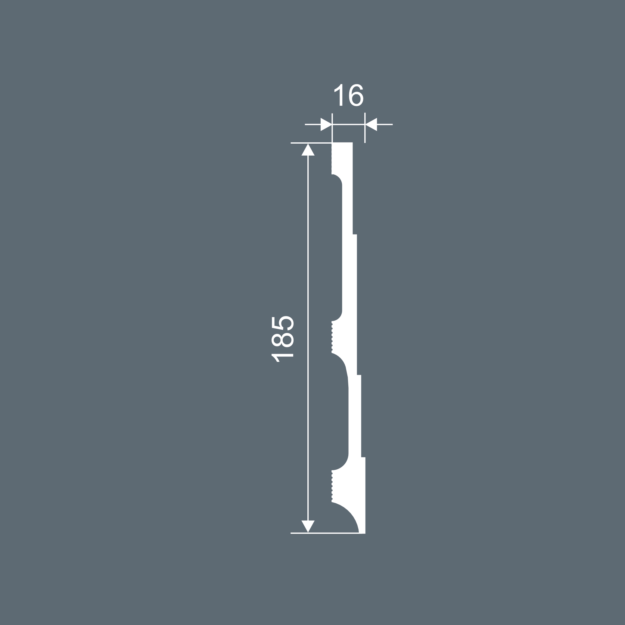 Плинтус под покраску Cosca Decor Экополимер PX044 2000×185×16