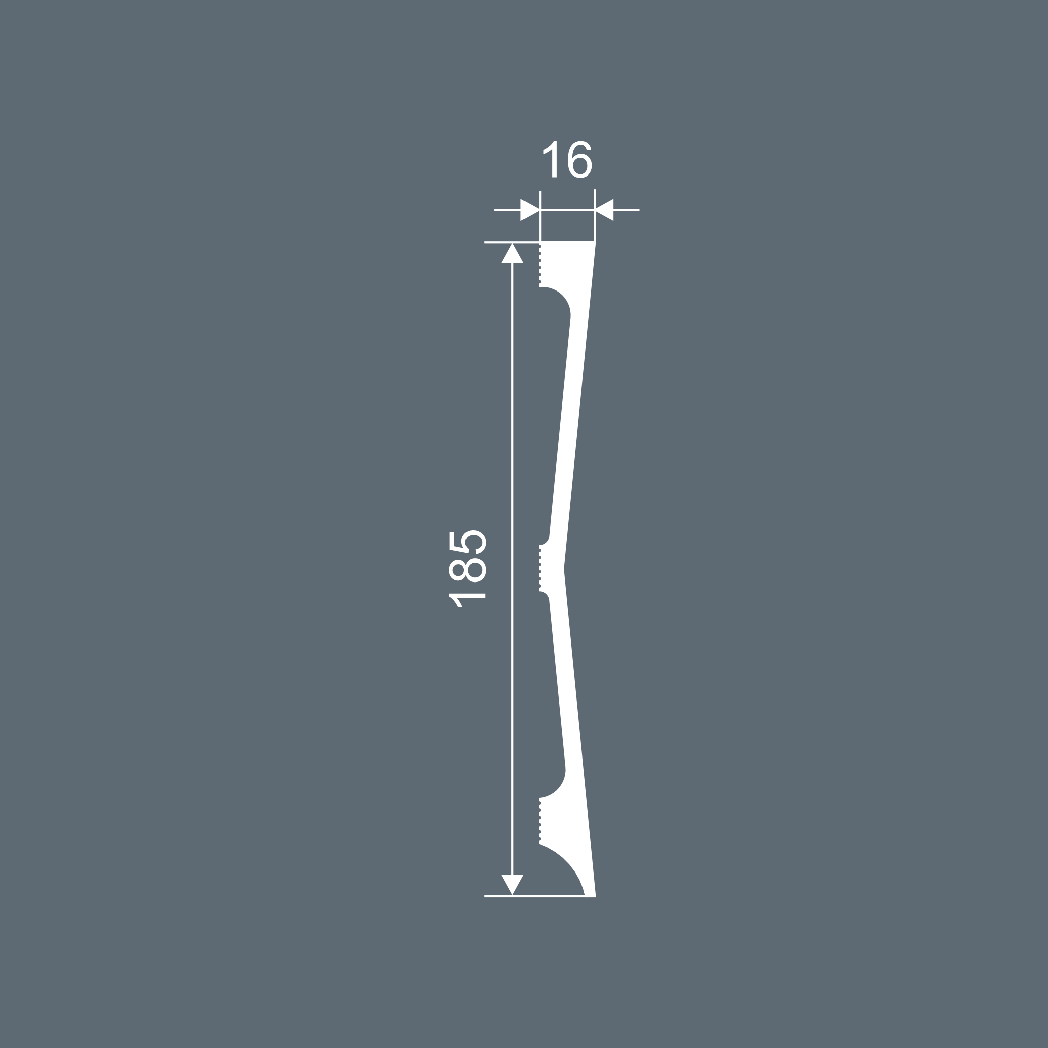 Плинтус под покраску Cosca Decor Экополимер PX039 2000×185×16