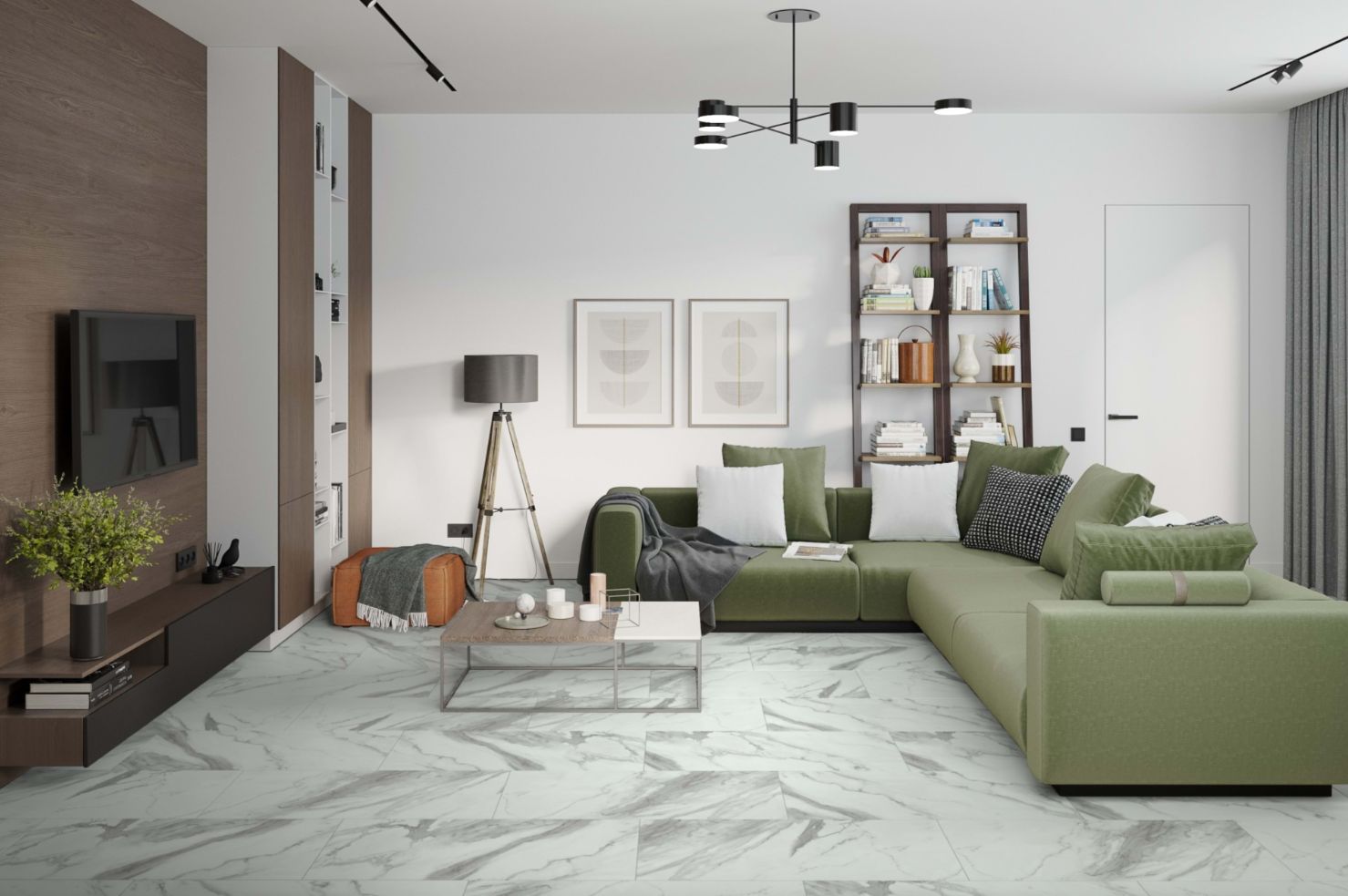 Кварцвиниловая плитка Damy Floor клеевая Ascent LVT Эверест 124-1-LVT 912,4×455,2×2,5 фото в интерьере