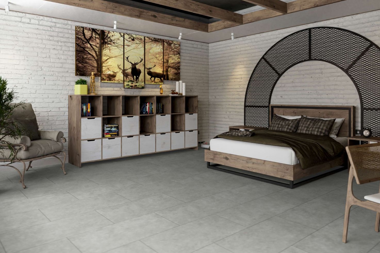 Кварцвиниловая плитка Damy Floor клеевая Ascent LVT Броуд-Пик 125-2-LVT 912,4×455,2×2,5 фото в интерьере