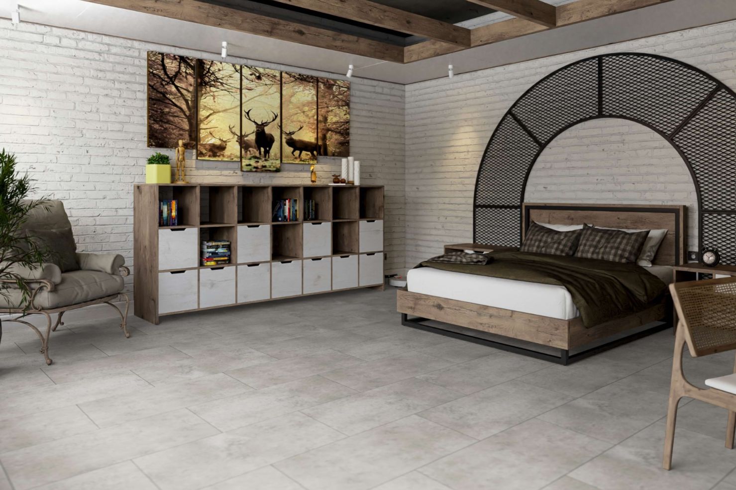 Кварцвиниловая плитка Damy Floor клеевая Ascent LVT Фудзияма JYM533-03-LVT 912,4×455,2×2,5 фото в интерьере