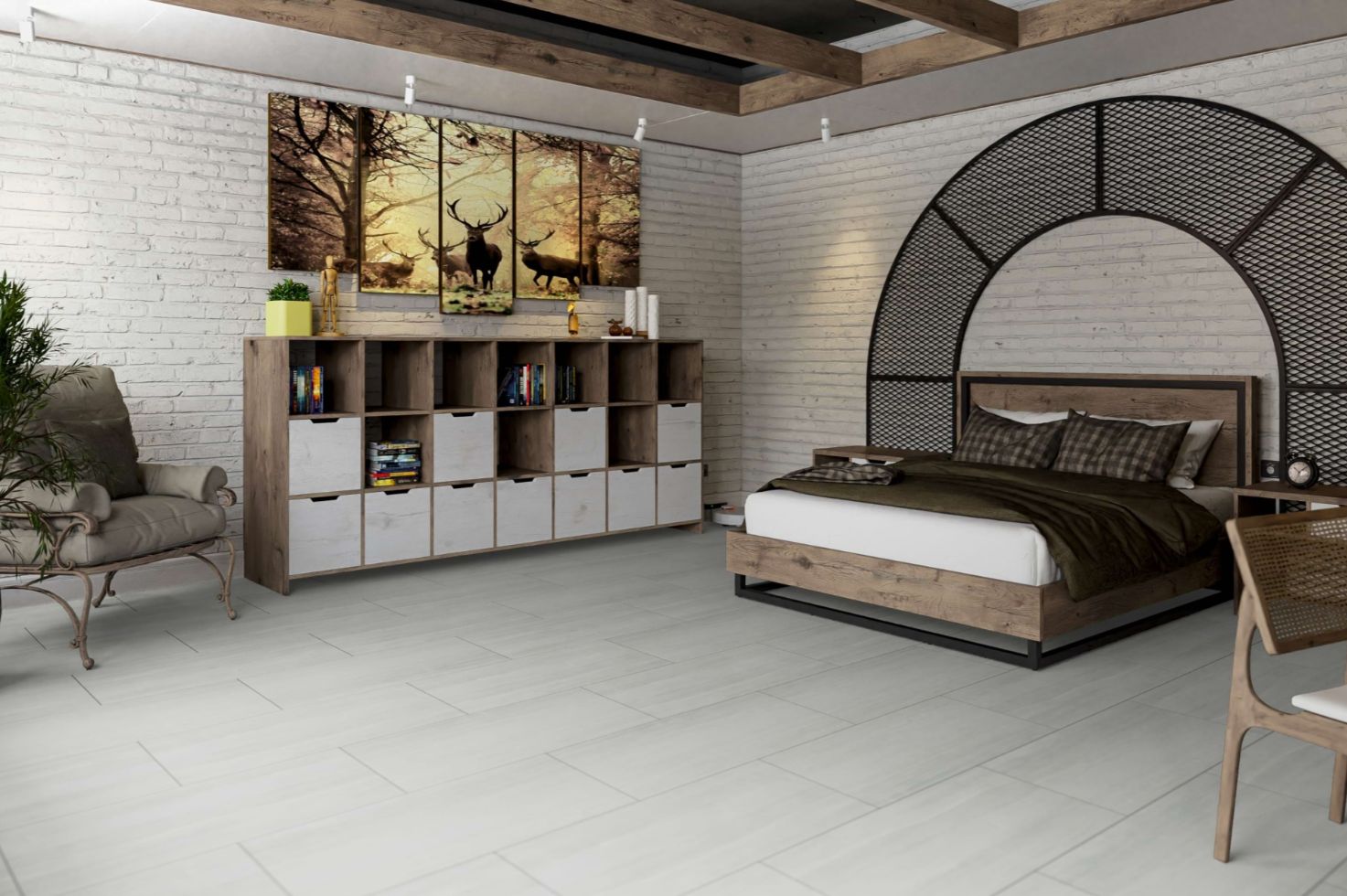 Кварцвиниловая плитка Damy Floor клеевая Ascent LVT Кайлас CDM271-03-LVT 912,4×455,2×2,5 фото в интерьере