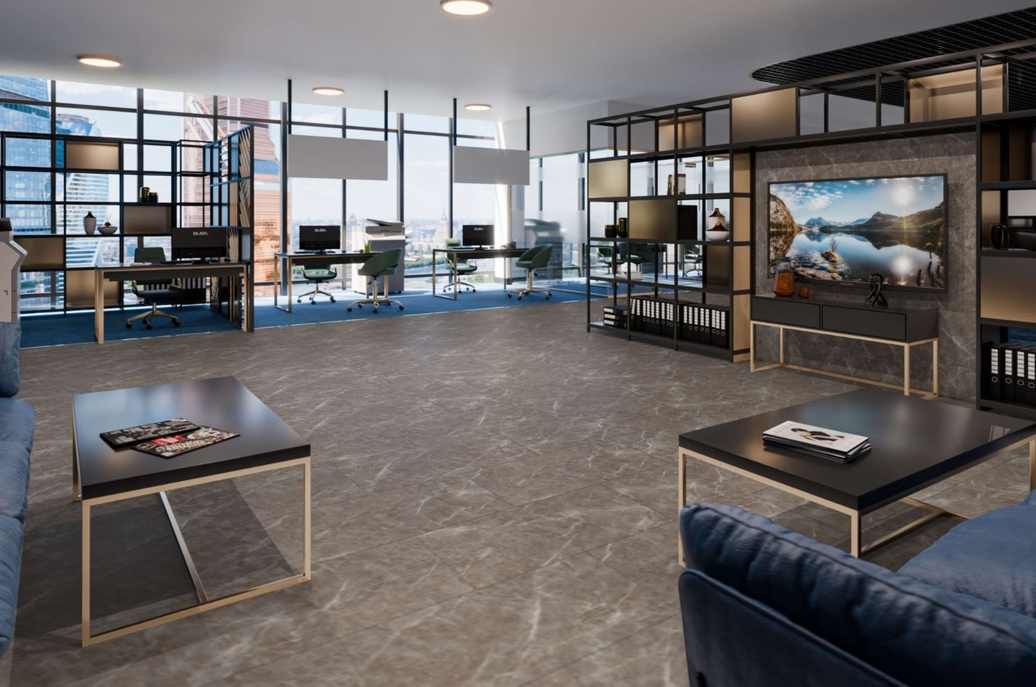 Кварцвиниловая плитка Damy Floor клеевая Ascent LVT Макалу LQ8132-2-LVT 912,4×455,2×2,5 фото в интерьере